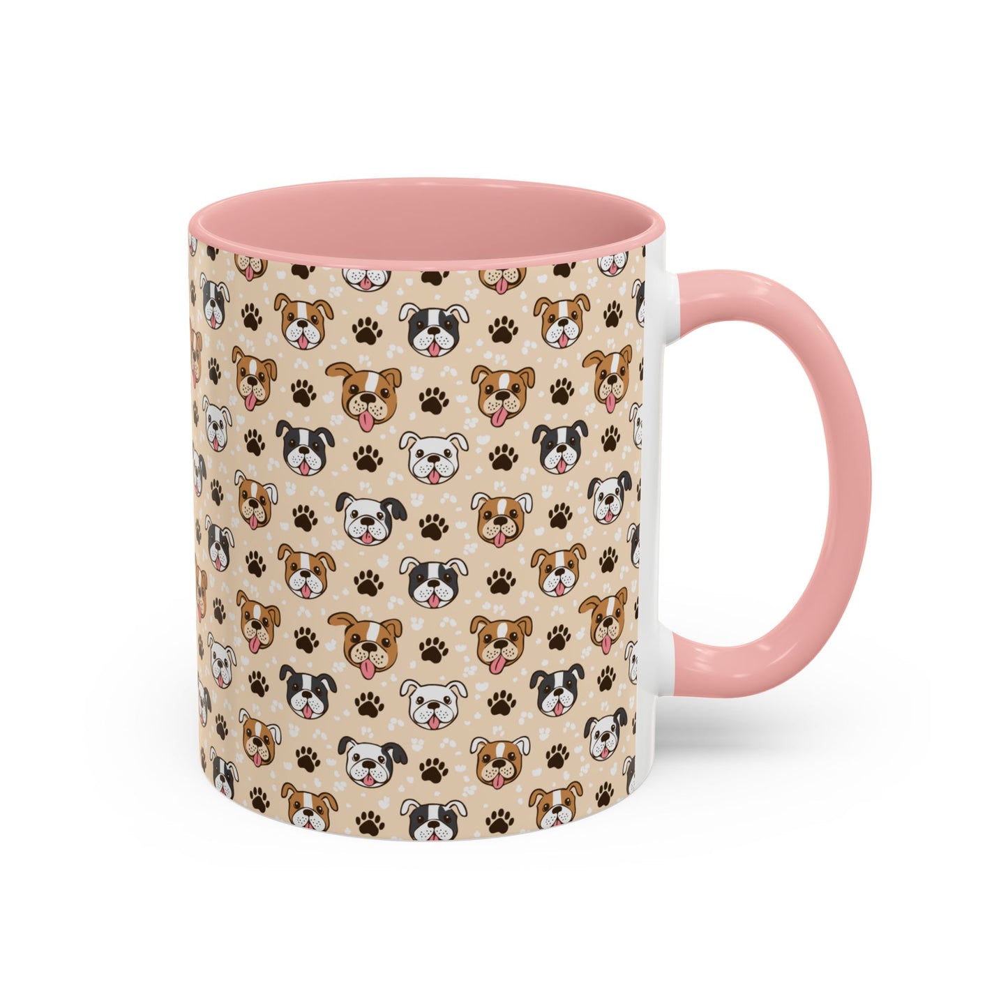 Coffee Mug, English Bulldog and Paw Print Print, Dog Lover Gift, Animal Lover, Pet Owner, Cute Mug, Ceramic Cup