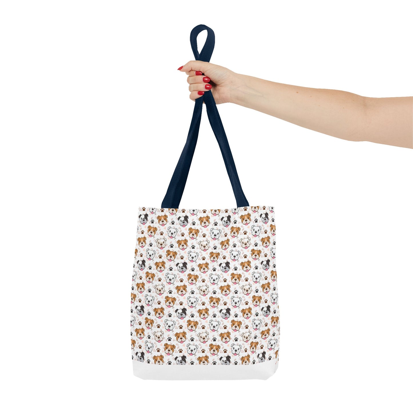 English Bulldog Tote Bag, Bulldog Lover Gift, Paw Print Design, Pet Owner Gift, Shopping Bag, Bulldog Mom/Dad Gift