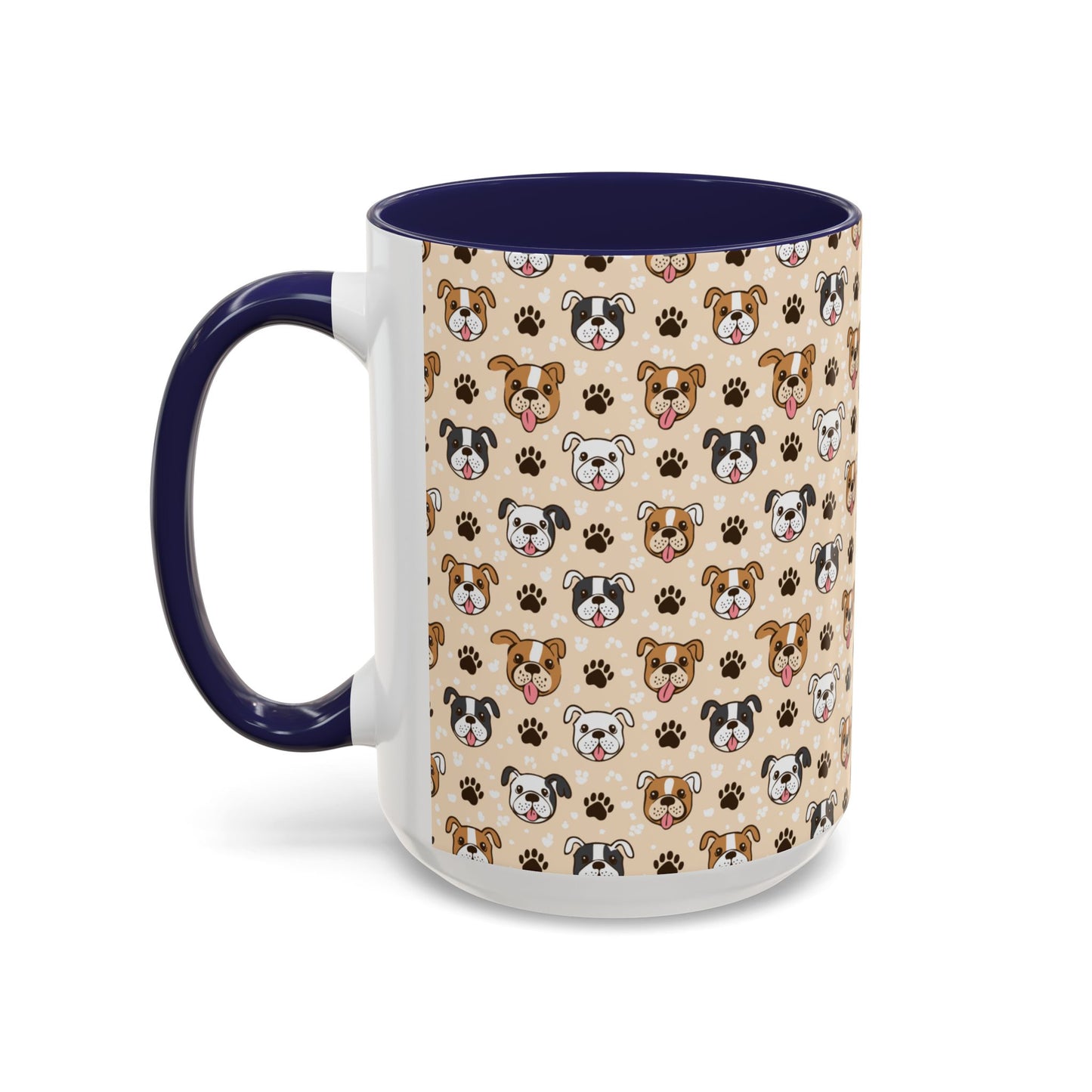 Coffee Mug, English Bulldog and Paw Print Print, Dog Lover Gift, Animal Lover, Pet Owner, Cute Mug, Ceramic Cup