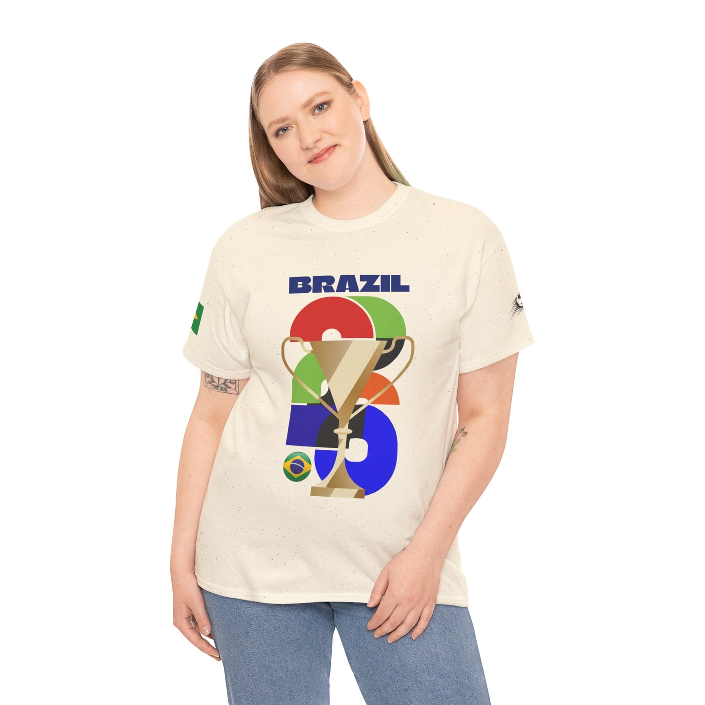 Brazil Football T-Shirt - Unisex Brazil Soccer Fan Tee with Flag (2026)
