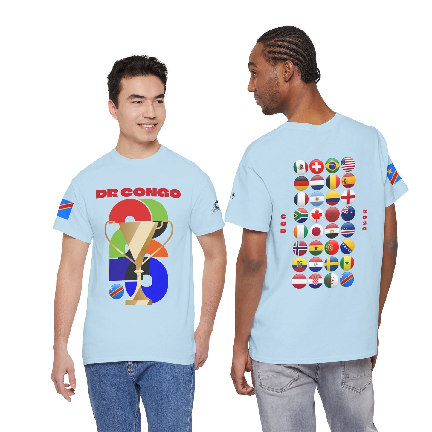 DR Congo Football T-Shirt - Unisex DR Congo Soccer Fan Tee with Flag (2026)