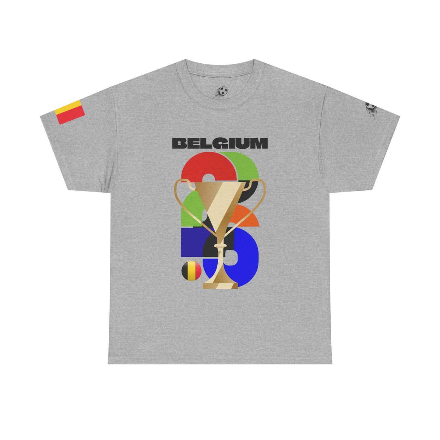 Belgium Football T-Shirt - Unisex Belgium Soccer Fan Tee with Flag (2026)