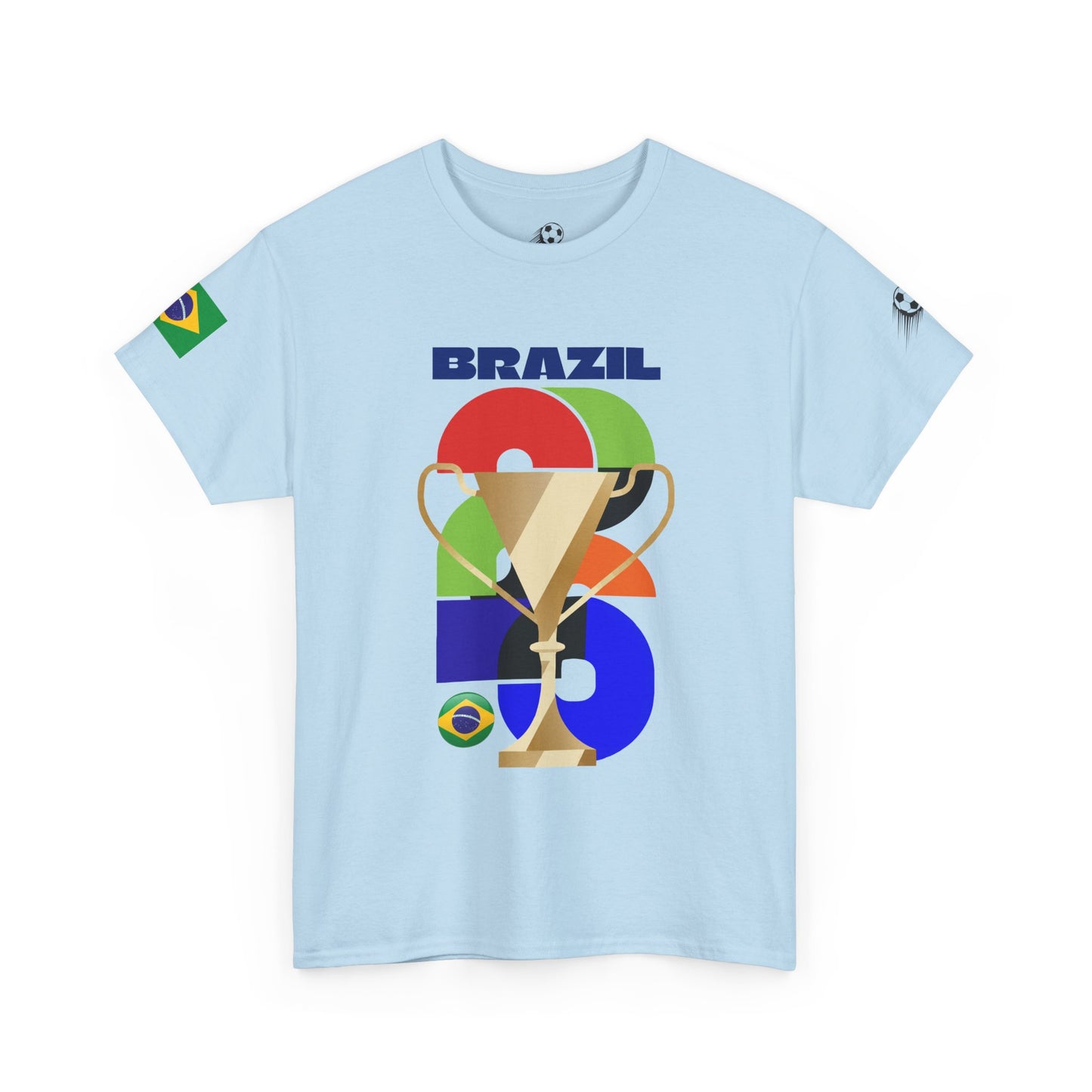 Brazil Football T-Shirt - Unisex Brazil Soccer Fan Tee with Flag (2026)