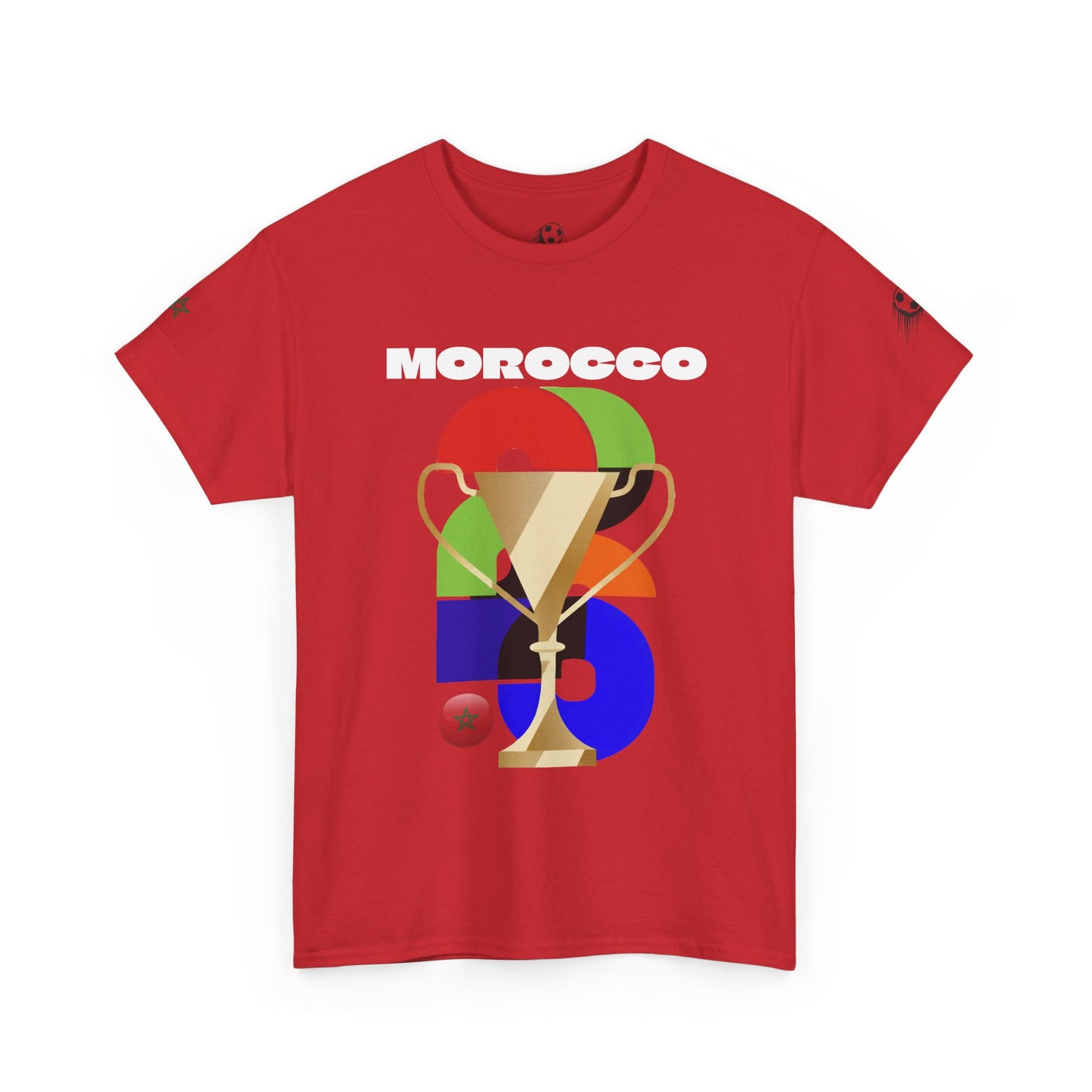 Morocco Football T-Shirt - Unisex Morocco Soccer Fan Tee with Flag (2026)