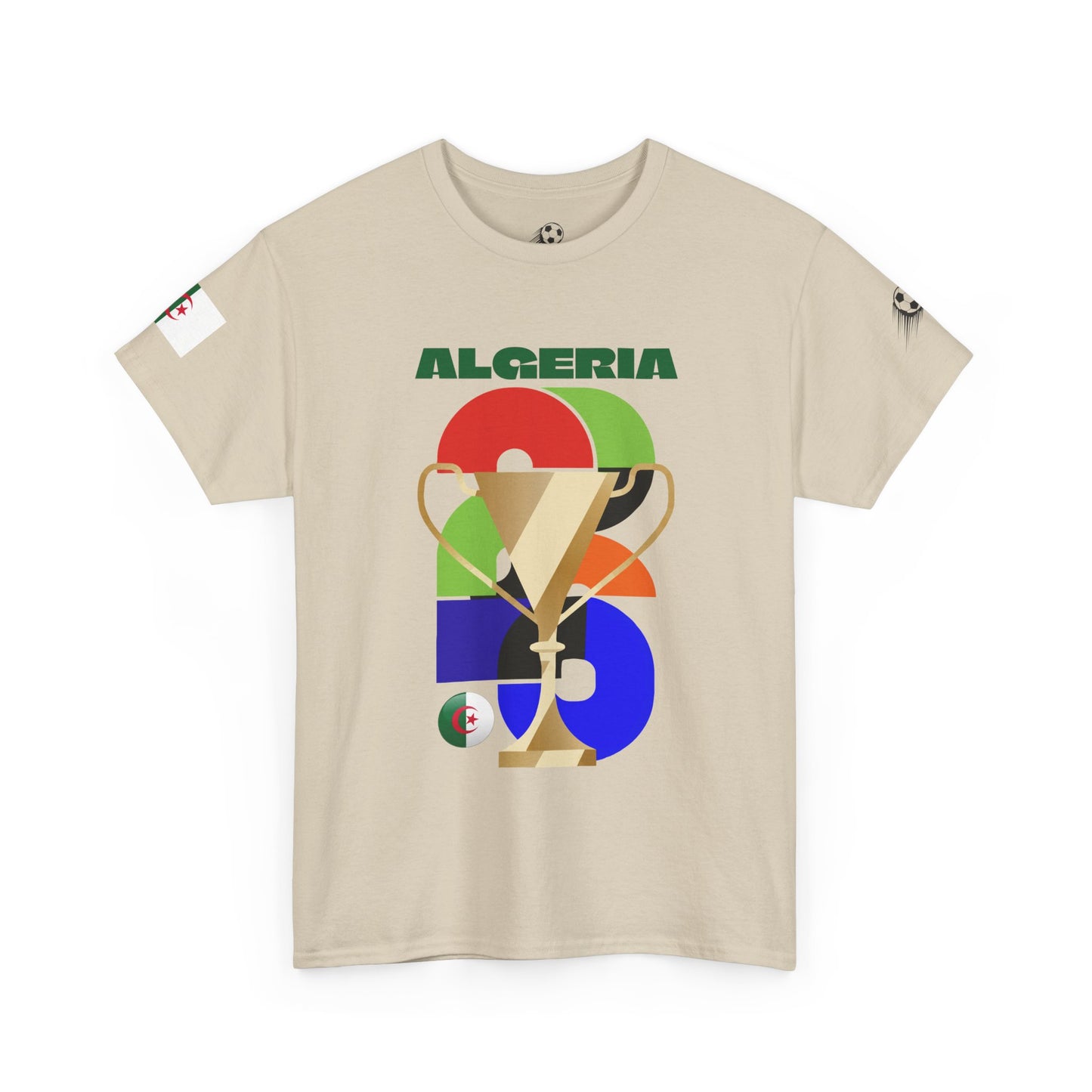 Algeria Football T-Shirt - Unisex Algeria Soccer Fan Tee with Flag (2026)