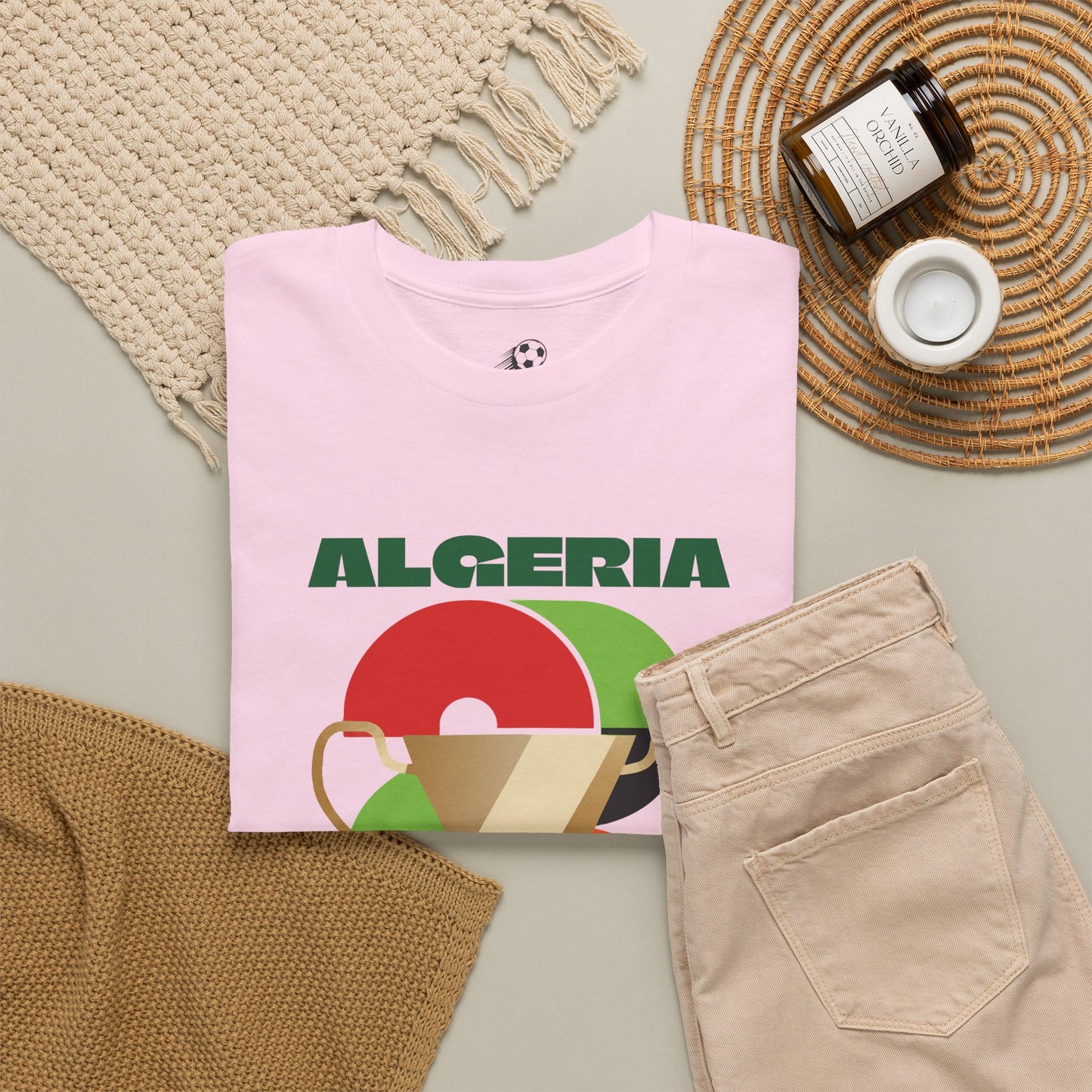 Algeria Football T-Shirt - Unisex Algeria Soccer Fan Tee with Flag (2026)