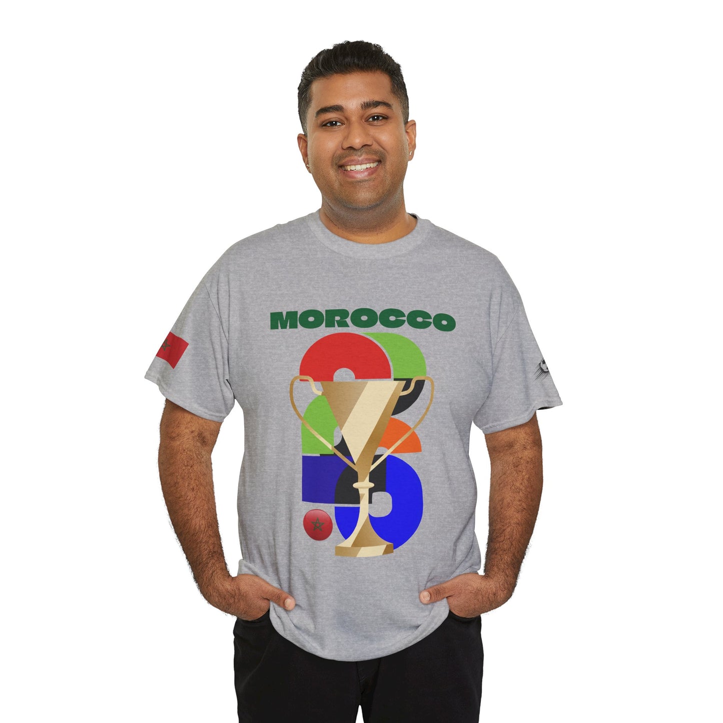 Morocco Football T-Shirt - Unisex Morocco Soccer Fan Tee with Flag (2026)