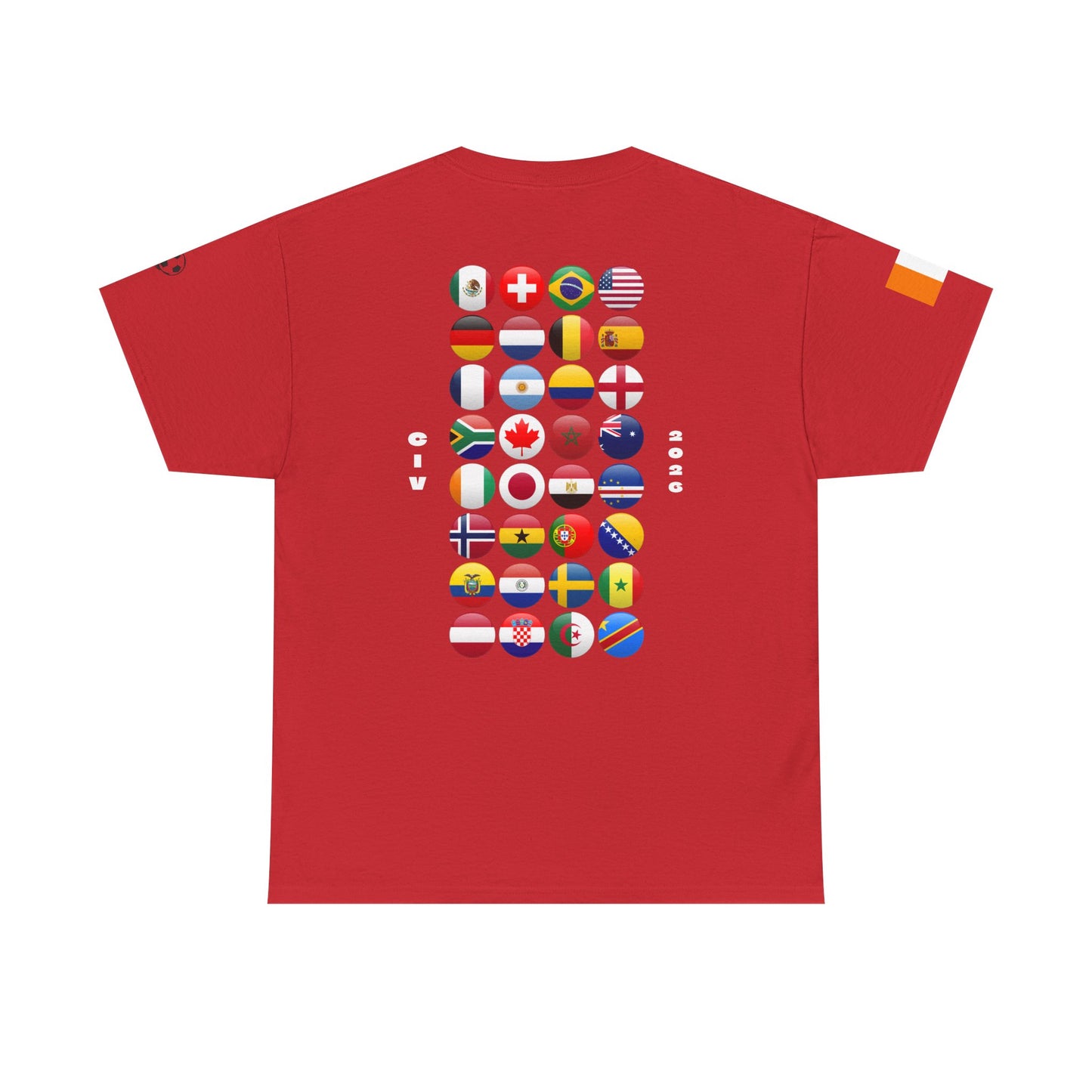 Ivory Coast Football T-Shirt - Unisex Ivory Coast Soccer Fan Tee with Flag (2026)