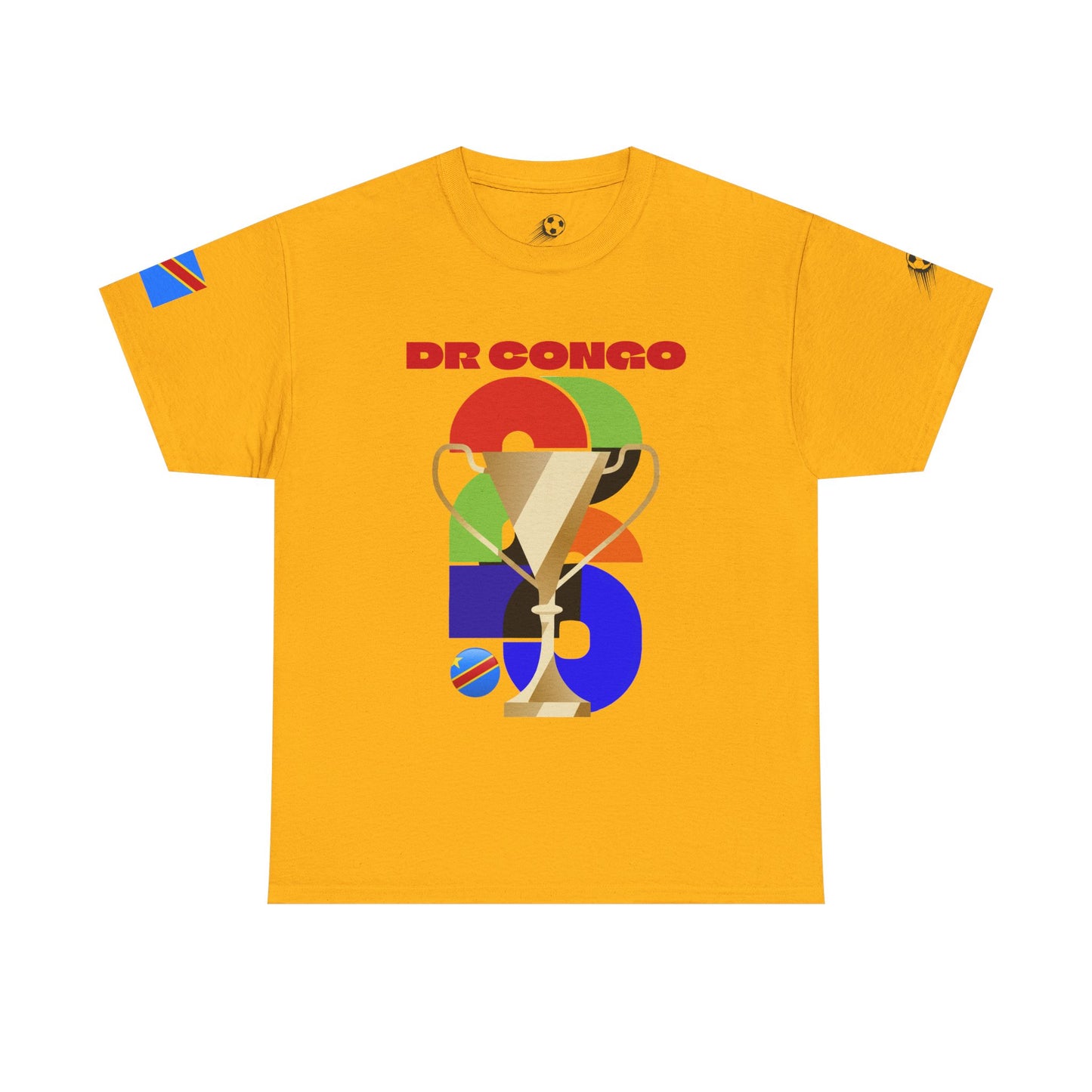 DR Congo Football T-Shirt - Unisex DR Congo Soccer Fan Tee with Flag (2026)
