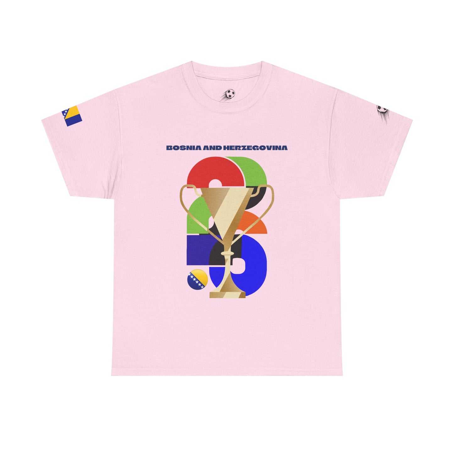 Bosnia and Herzegovina Football T-Shirt - Unisex Bosnia and Herzegovina Soccer Fan Tee with Flag (2026)