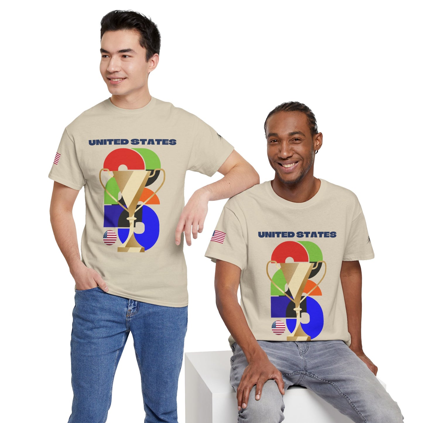 United States Football T-Shirt - Unisex United States Soccer Fan Tee with Flag (2026)