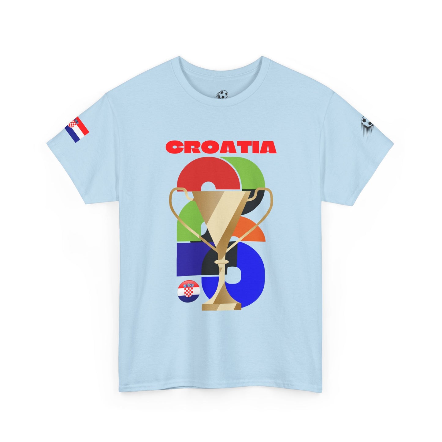 Croatia Football T-Shirt - Unisex Croatia Soccer Fan Tee with Flag (2026)