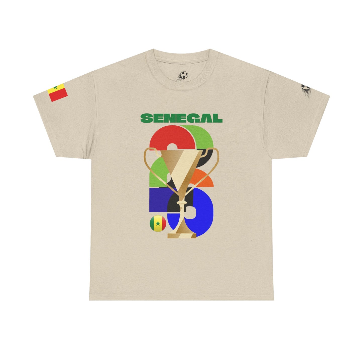 Senegal Football T-Shirt - Unisex Senegal Soccer Fan Tee with Flag (2026)