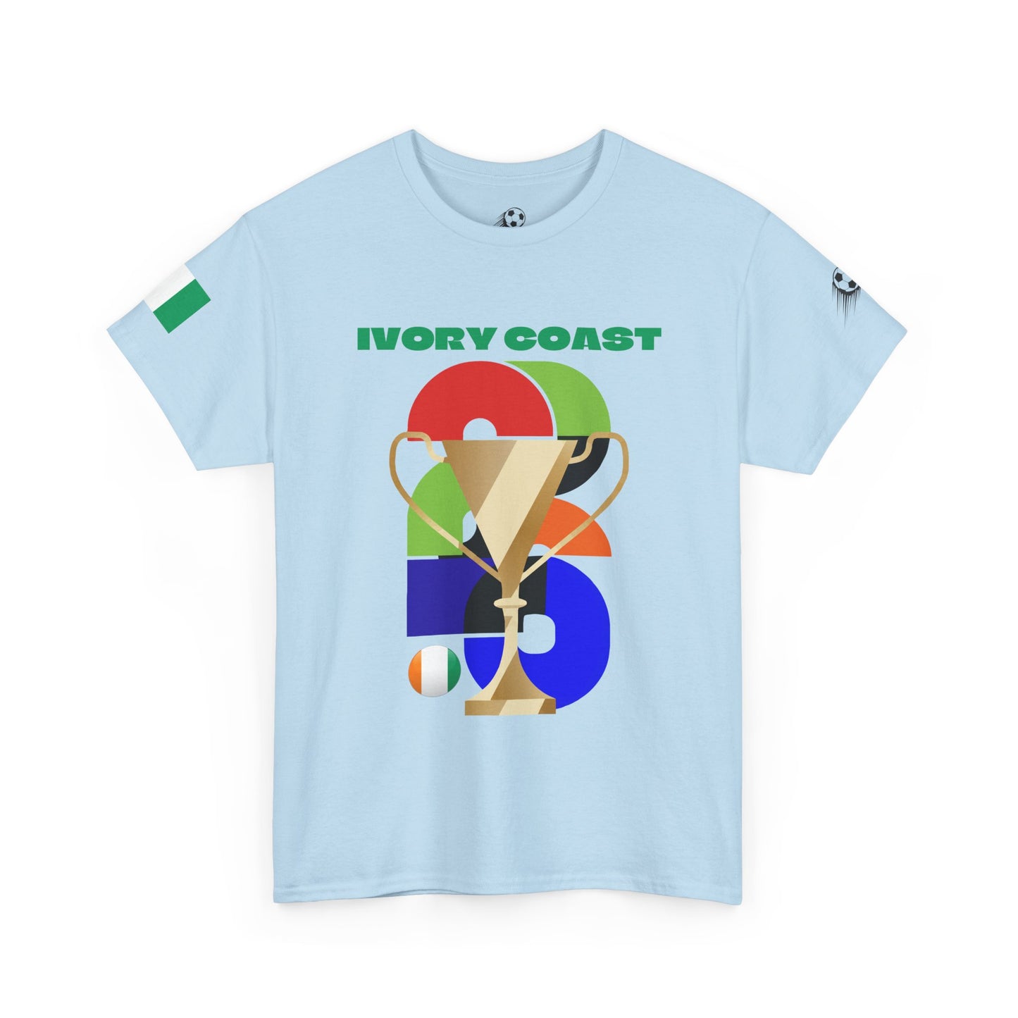 Ivory Coast Football T-Shirt - Unisex Ivory Coast Soccer Fan Tee with Flag (2026)