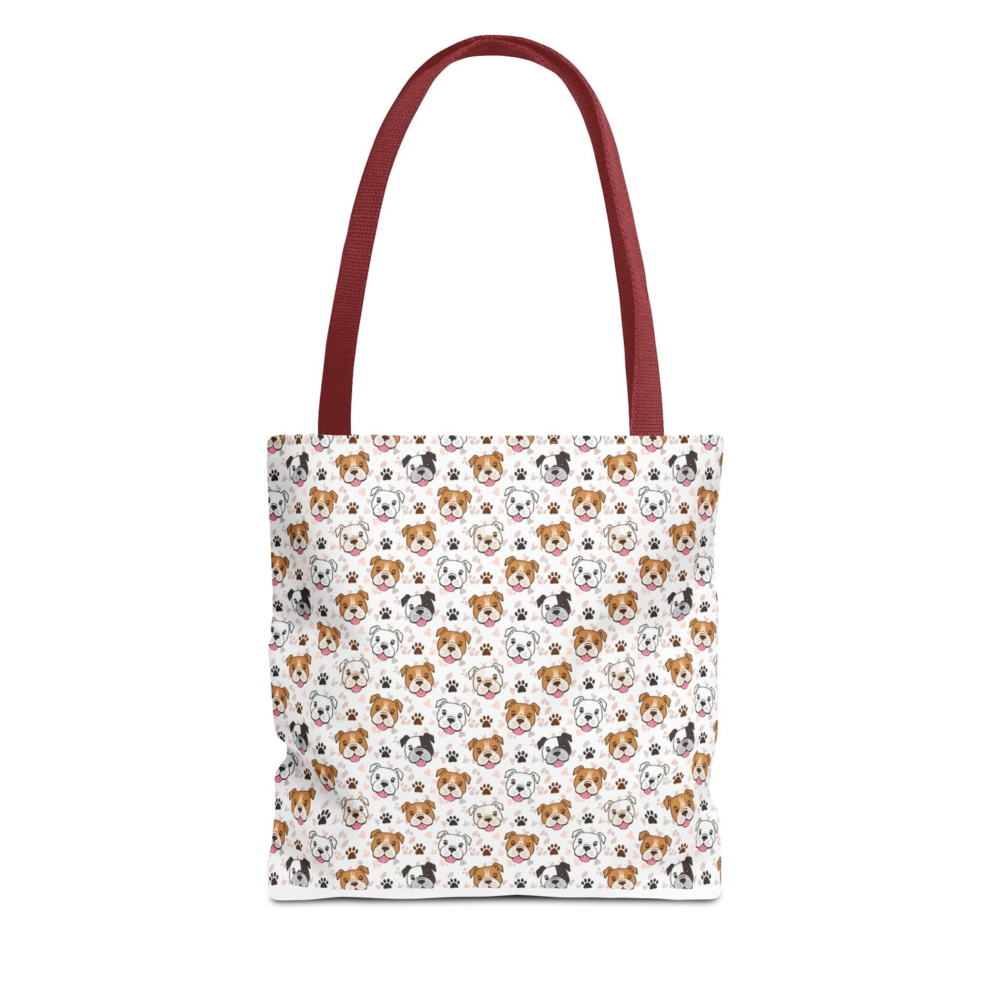 English Bulldog Tote Bag, Bulldog Lover Gift, Paw Print Design, Pet Owner Gift, Shopping Bag, Bulldog Mom/Dad Gift