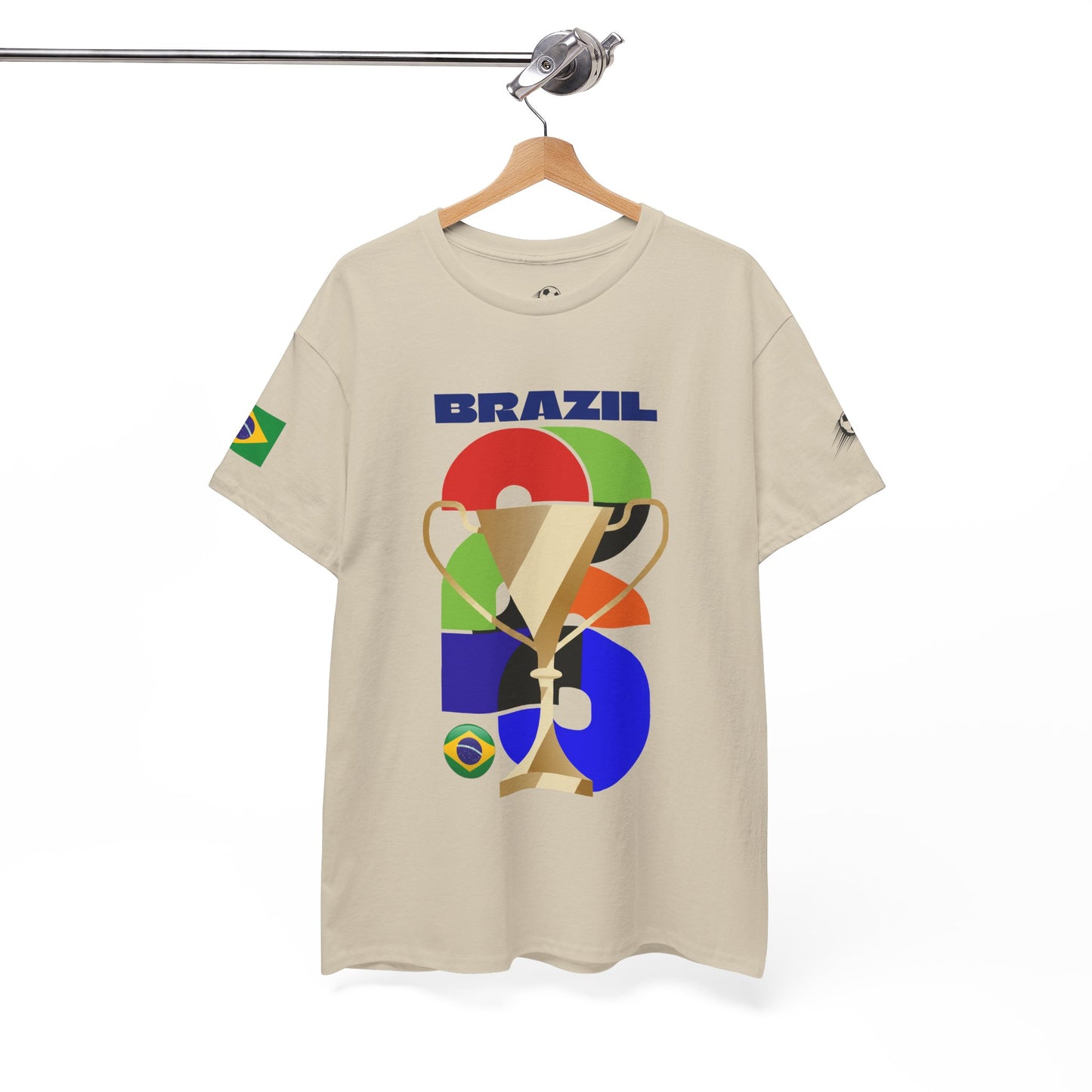 Brazil Football T-Shirt - Unisex Brazil Soccer Fan Tee with Flag (2026)
