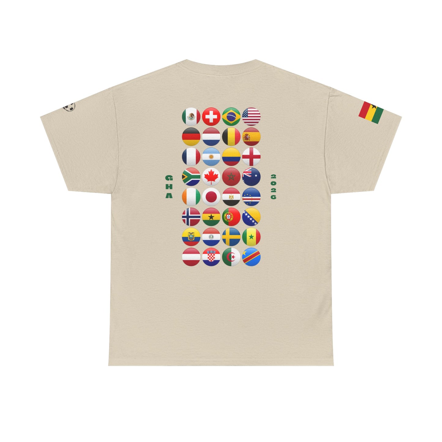 Ghana Football T-Shirt - Unisex Ghana Soccer Fan Tee with Flag (2026)
