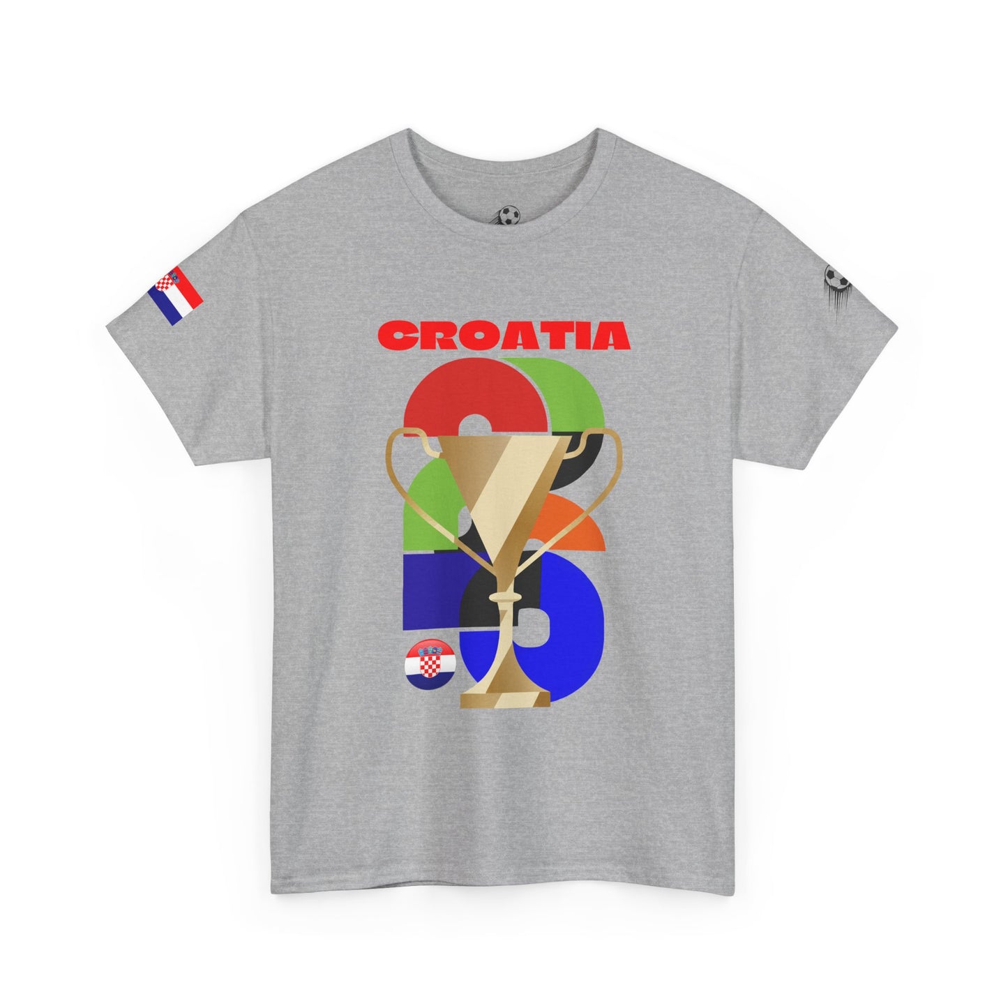 Croatia Football T-Shirt - Unisex Croatia Soccer Fan Tee with Flag (2026)