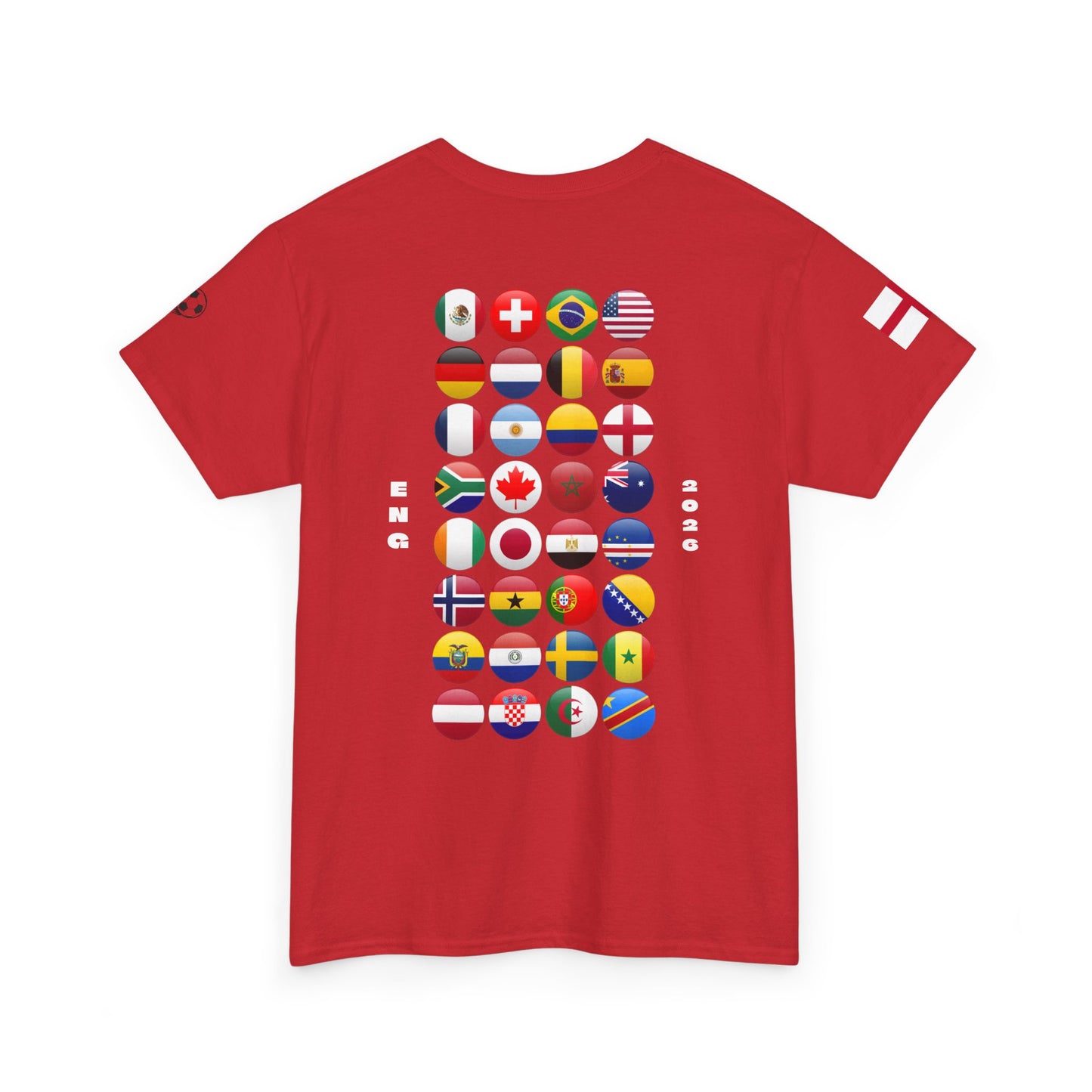 England Football T-Shirt - Unisex England Soccer Fan Tee with Flag (2026)