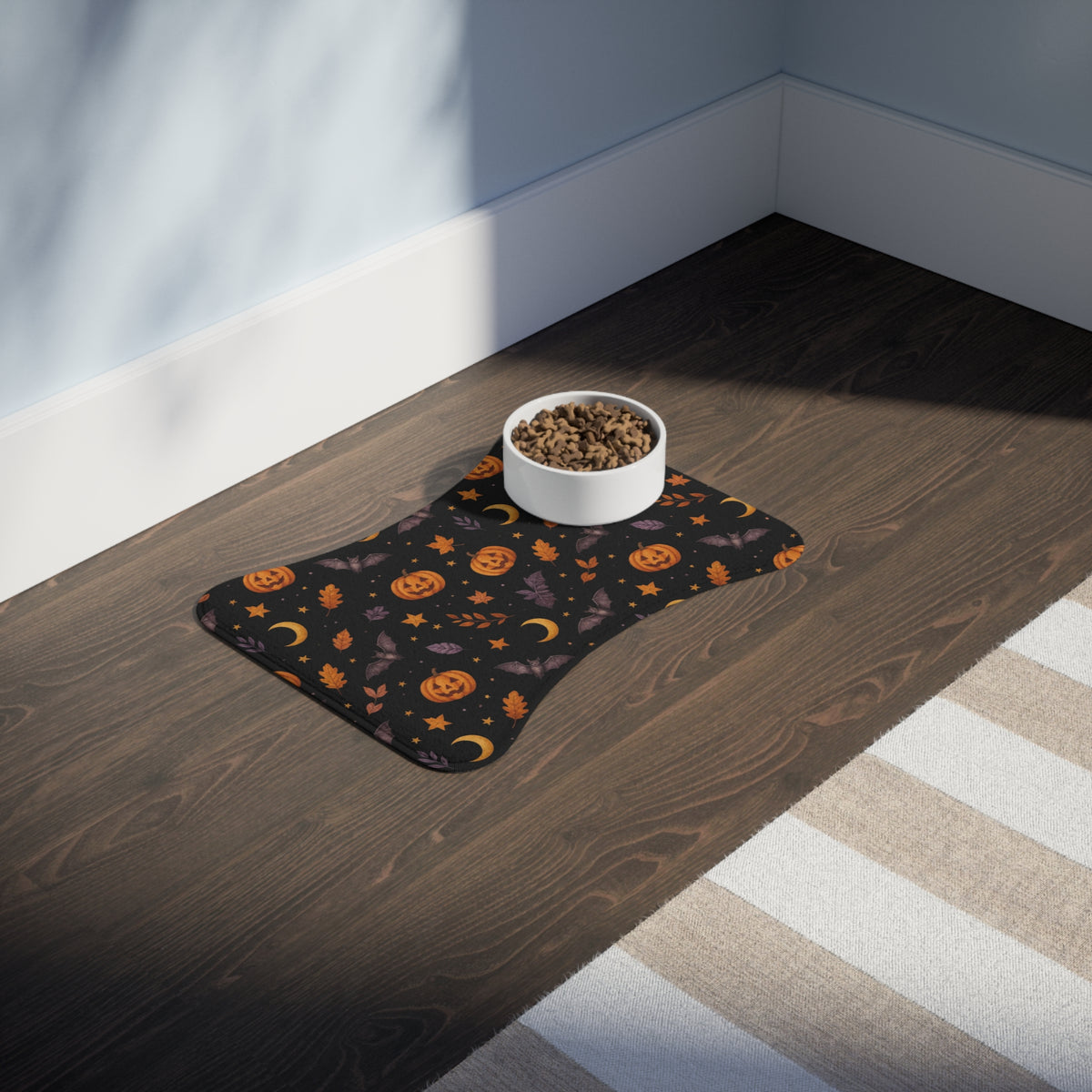 Halloween Pet Feeding Mat — Anti-Slip Foam Food Mat, Trick-or-Treat Gear