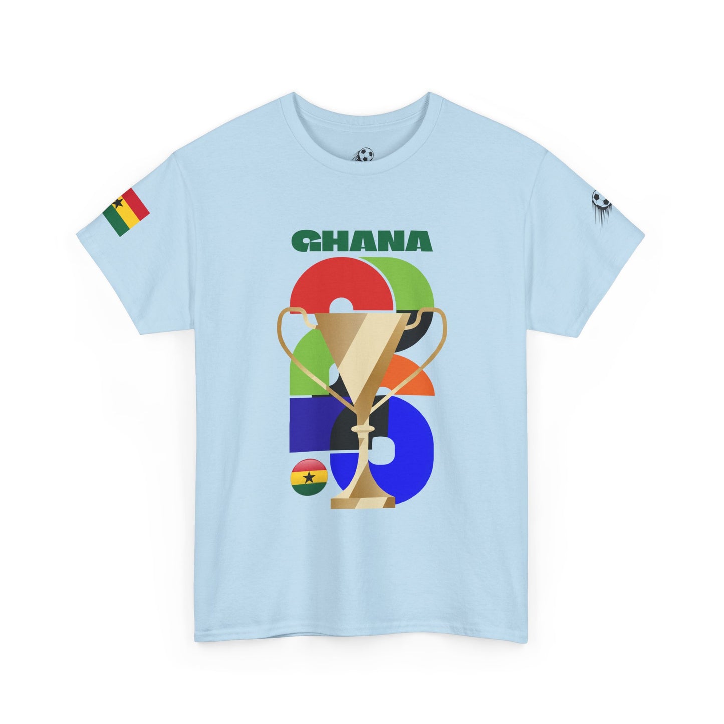 Ghana Football T-Shirt - Unisex Ghana Soccer Fan Tee with Flag (2026)