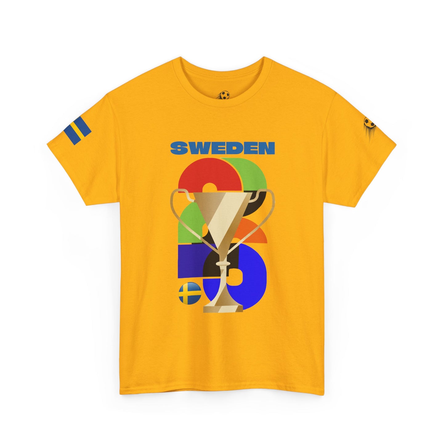 Sweden Football T-Shirt - Unisex Sweden Soccer Fan Tee with Flag (2026)