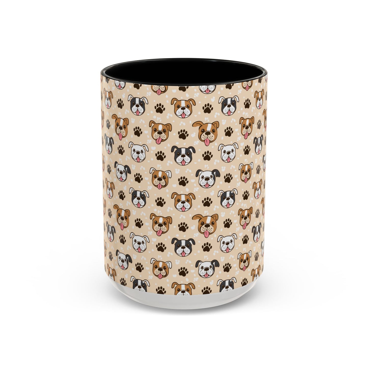 Coffee Mug, English Bulldog and Paw Print Print, Dog Lover Gift, Animal Lover, Pet Owner, Cute Mug, Ceramic Cup