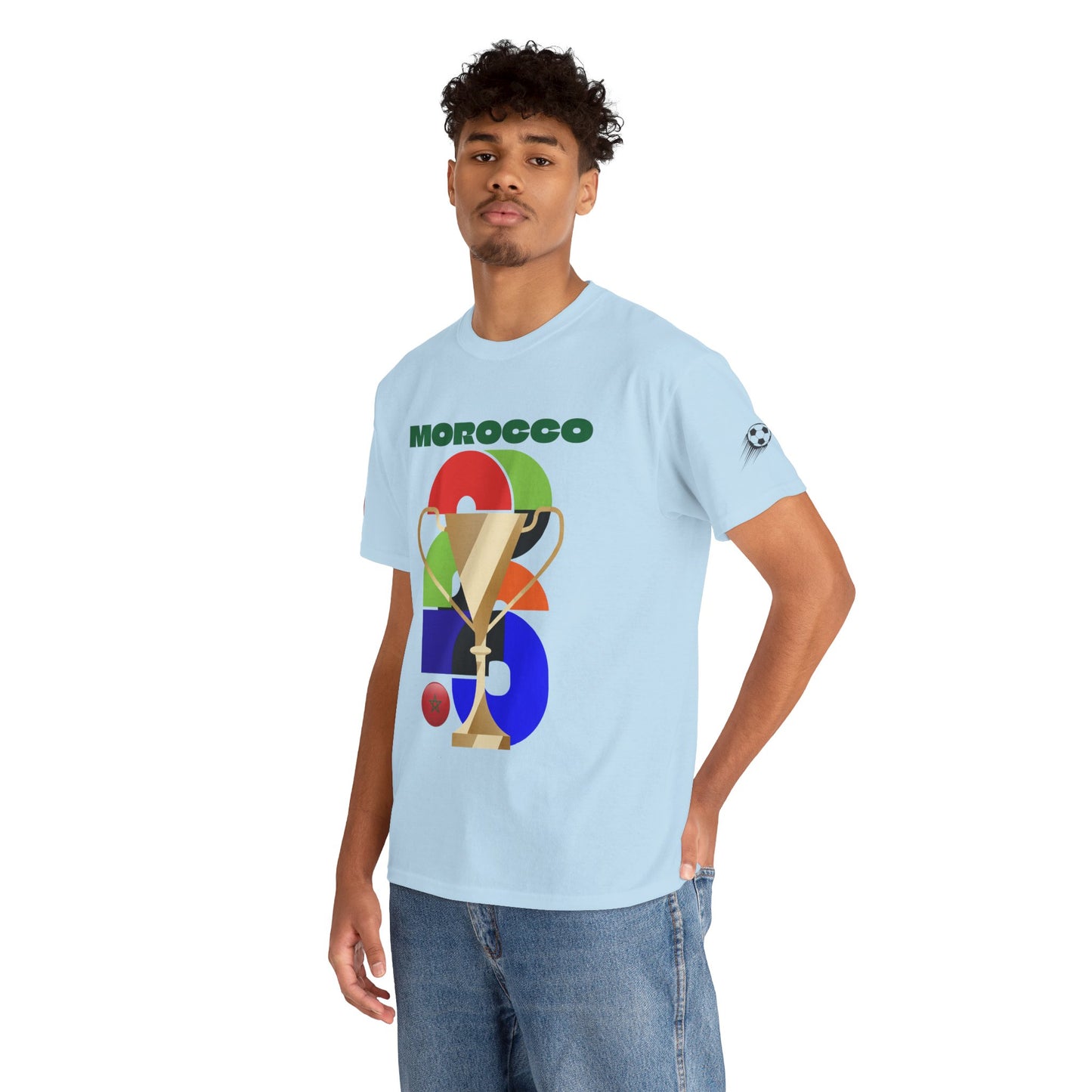 Morocco Football T-Shirt - Unisex Morocco Soccer Fan Tee with Flag (2026)