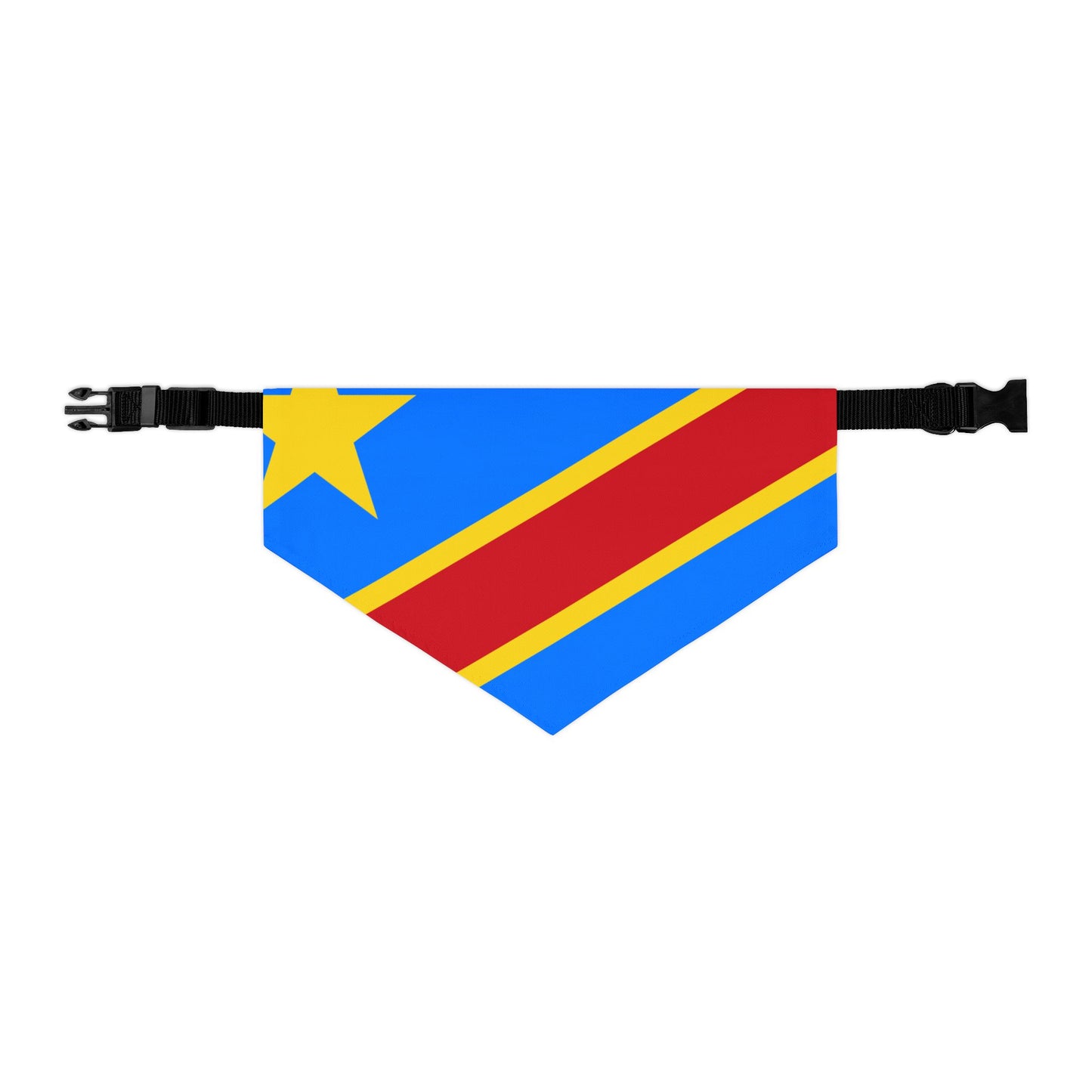 DR Congo Soccer Dog Bandana — Congolese Flag Snap-On Pet Bandana, Fan Gear