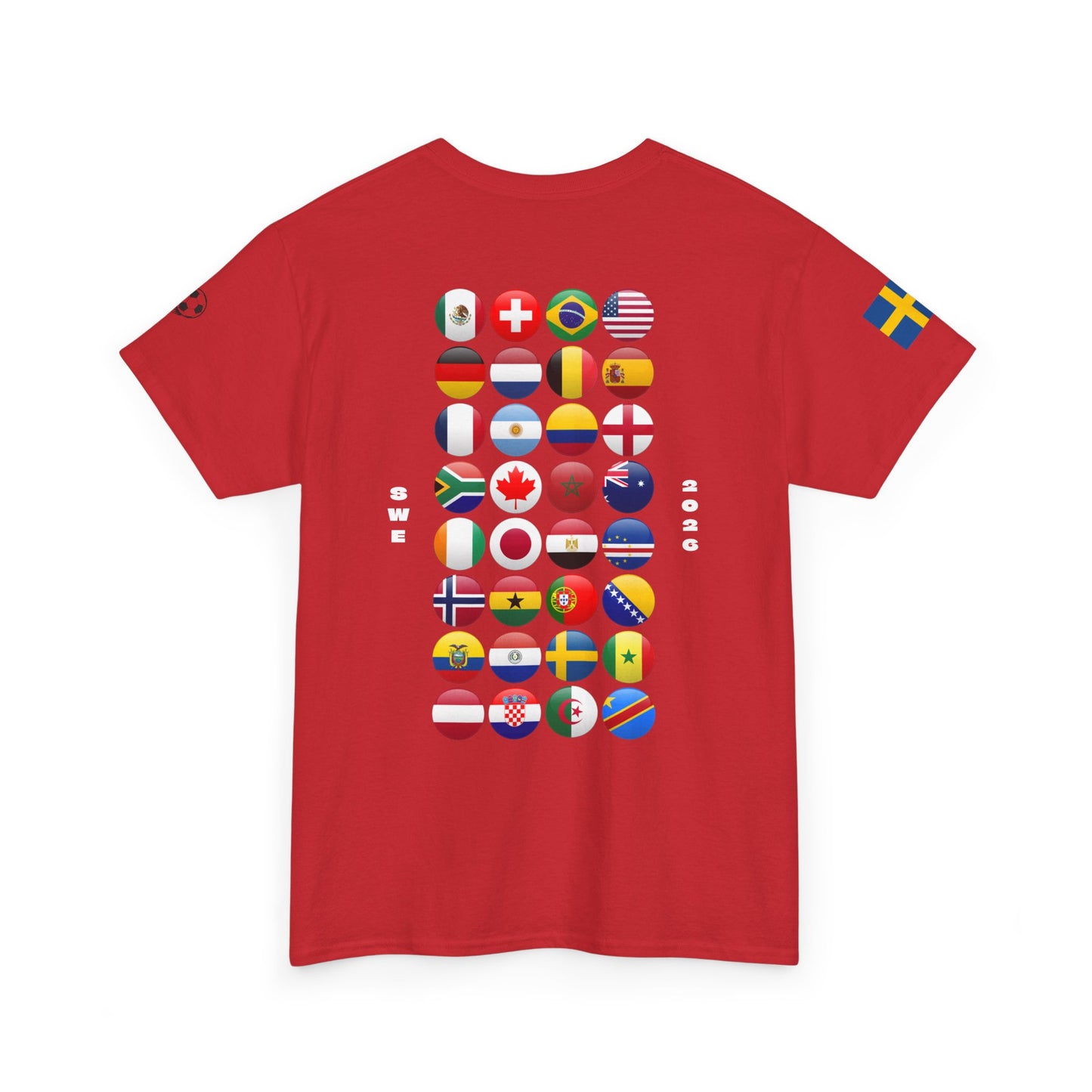 Sweden Football T-Shirt - Unisex Sweden Soccer Fan Tee with Flag (2026)