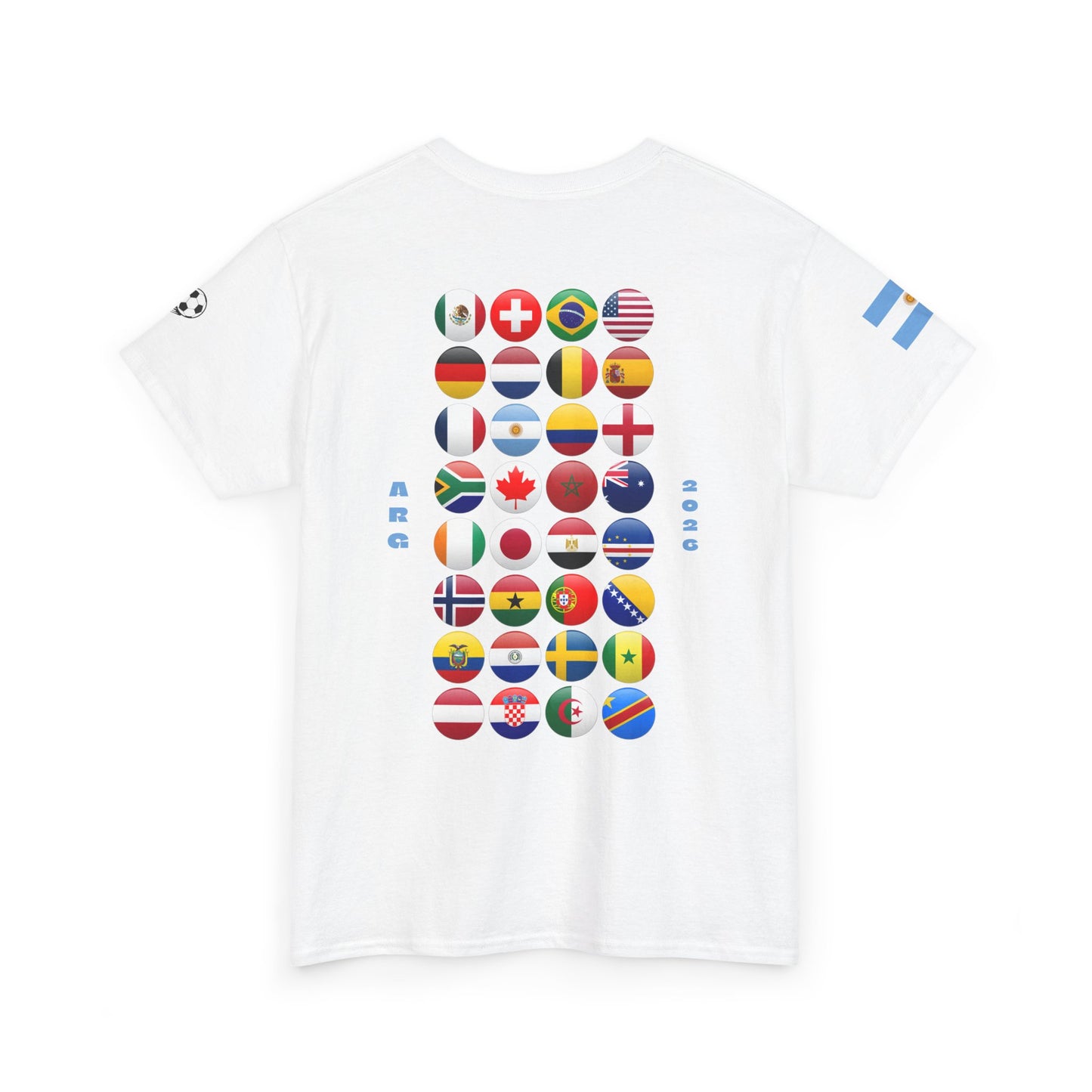 Argentina Football T-Shirt - Unisex Argentina Soccer Fan Tee with Flag (2026)