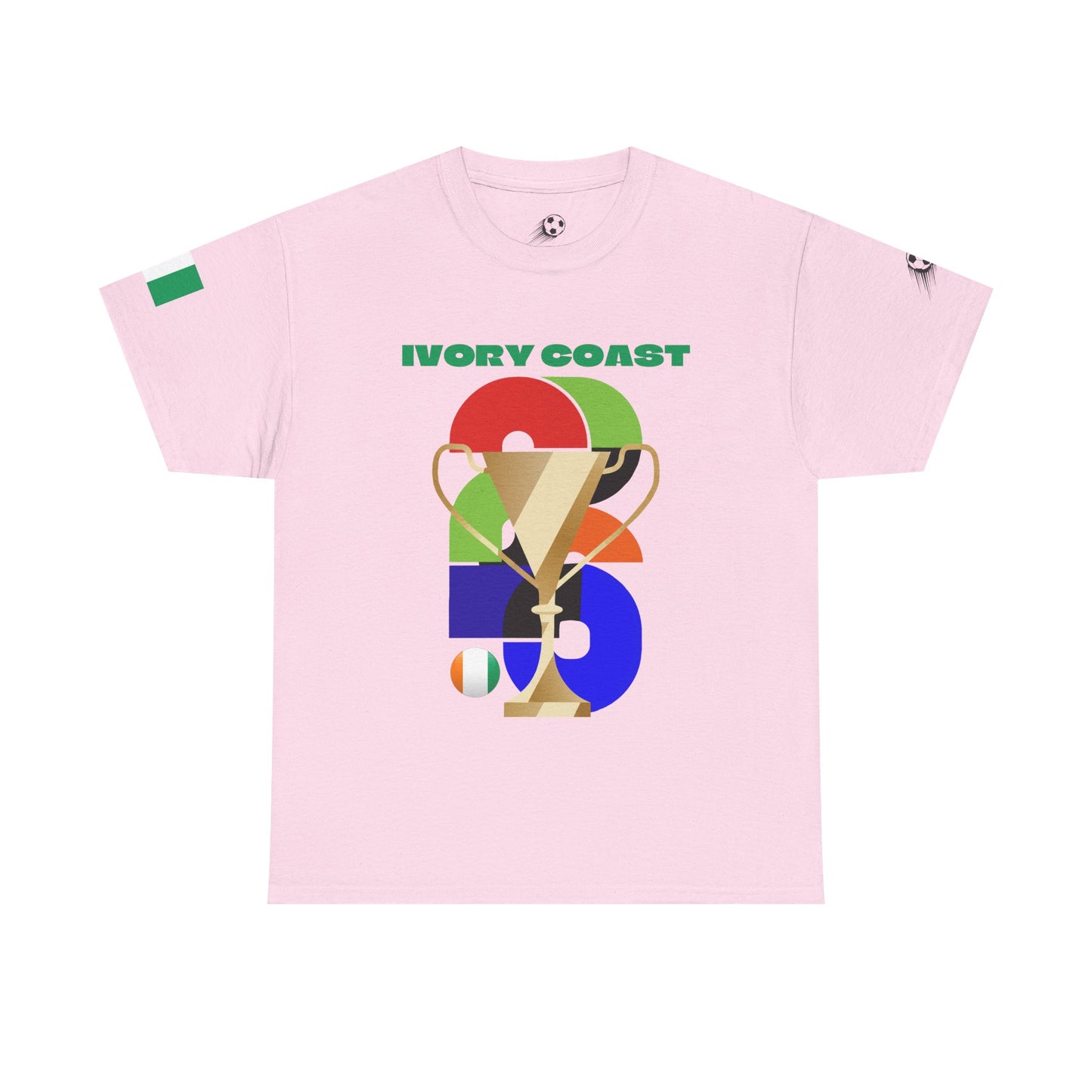 Ivory Coast Football T-Shirt - Unisex Ivory Coast Soccer Fan Tee with Flag (2026)