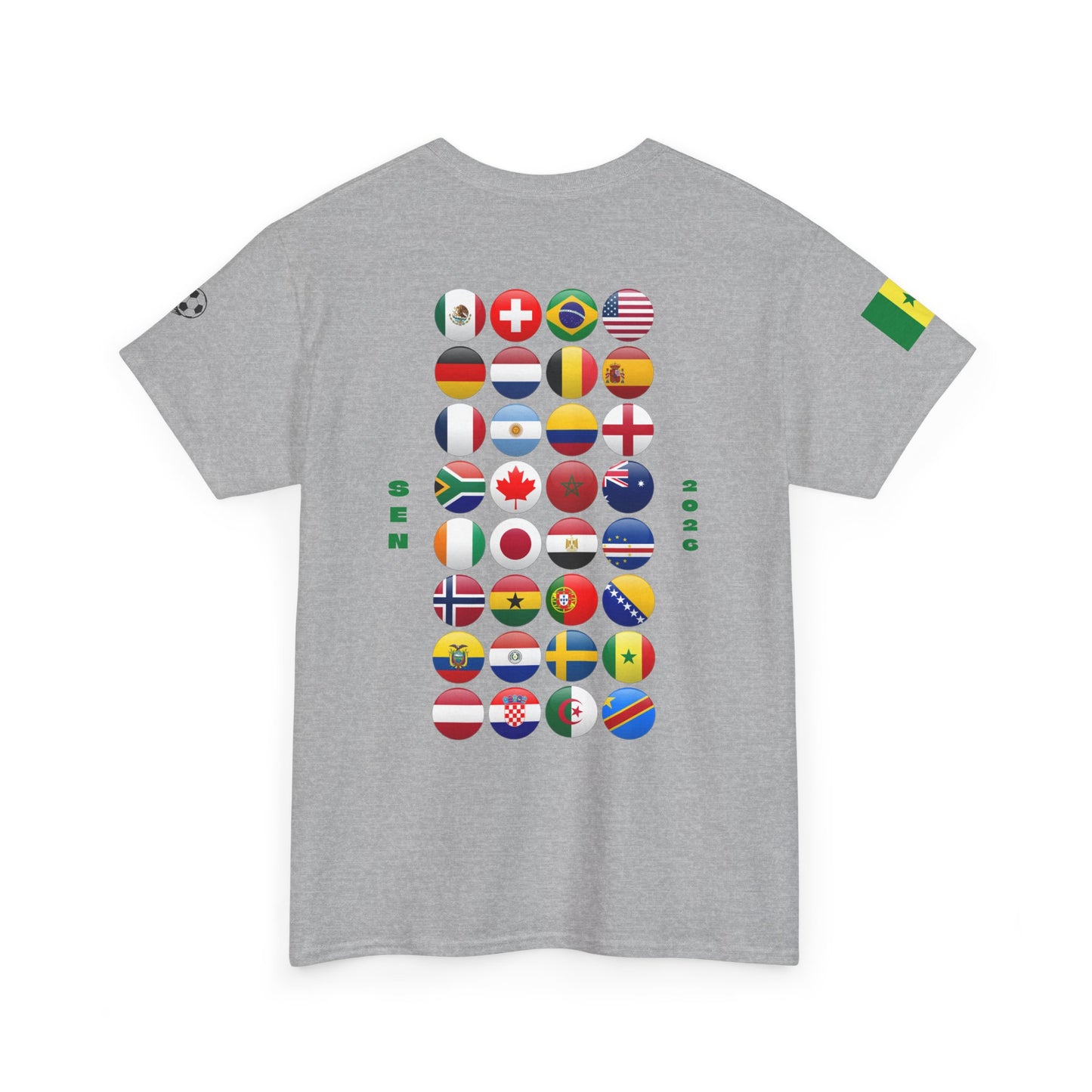 Senegal Football T-Shirt - Unisex Senegal Soccer Fan Tee with Flag (2026)