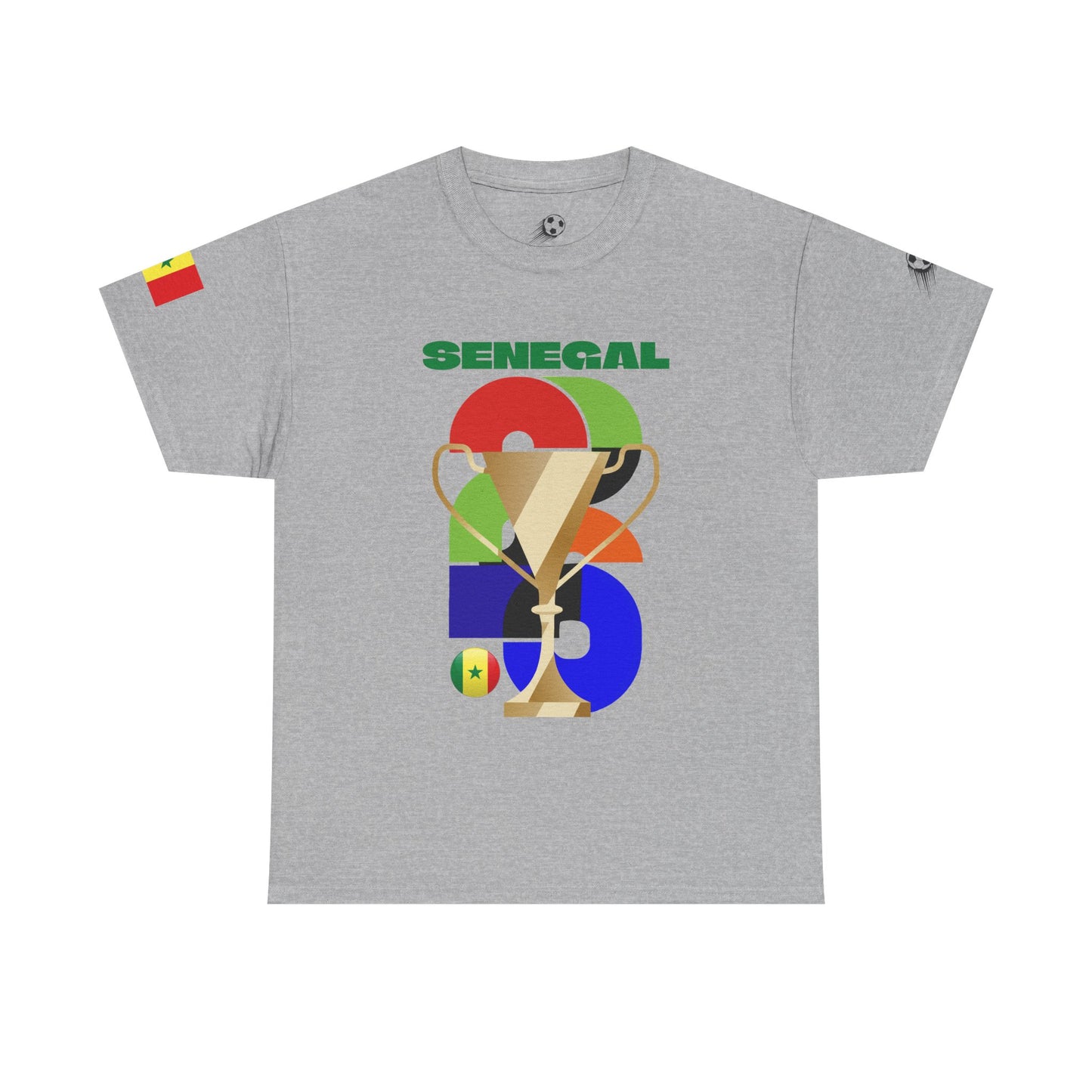 Senegal Football T-Shirt - Unisex Senegal Soccer Fan Tee with Flag (2026)