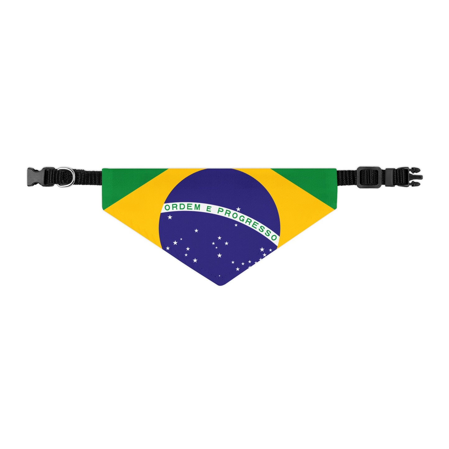 Brazil Soccer Dog Bandana — Brazilian Flag Snap-On Pet Bandana, Fan Gear