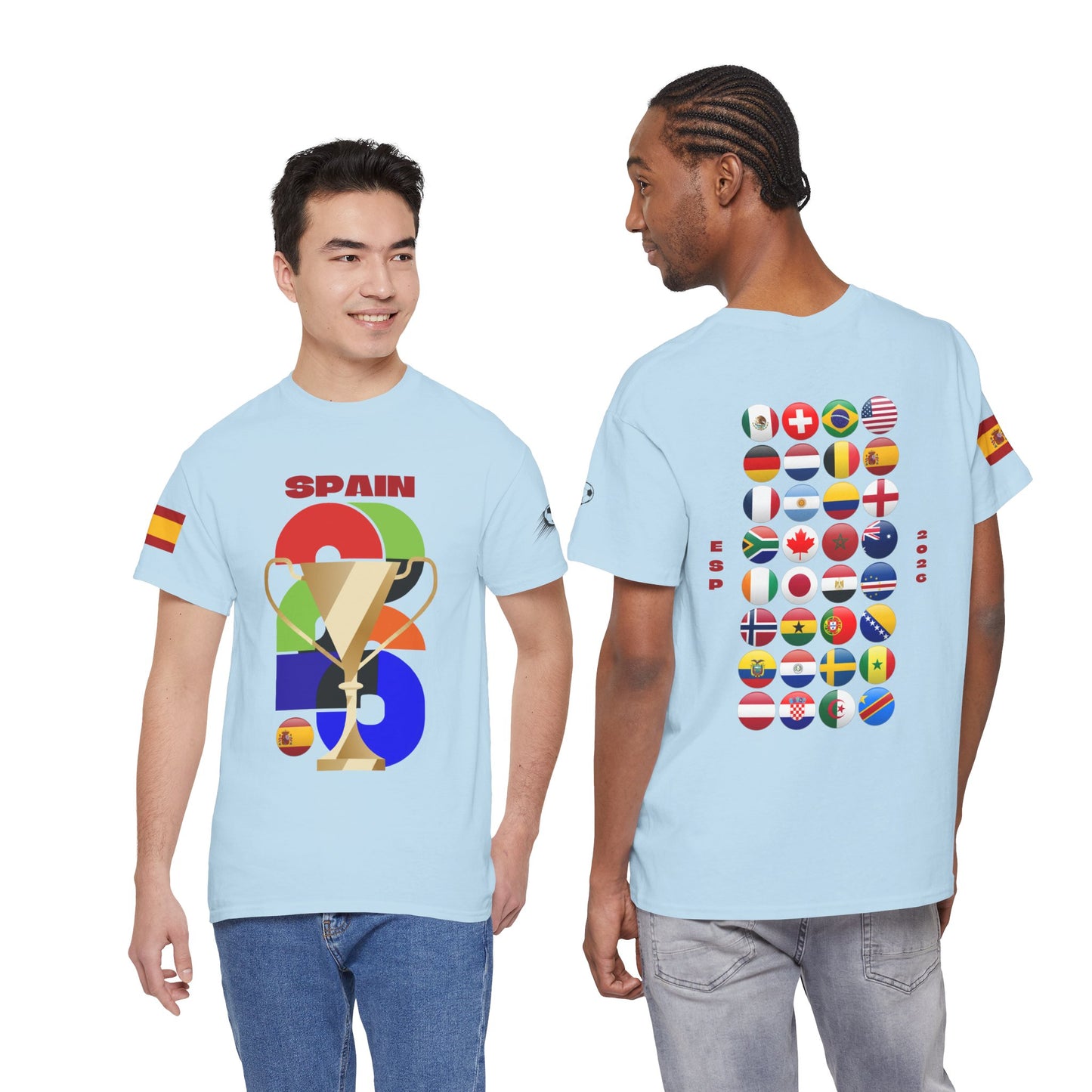 Spain Football T-Shirt - Unisex Spain Soccer Fan Tee with Flag (2026)