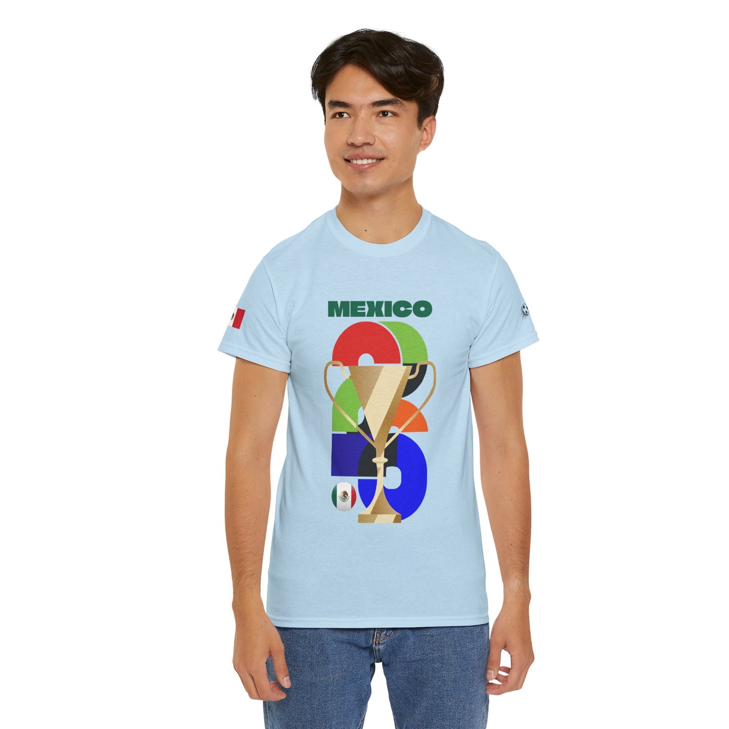 Mexico Football T-Shirt - Unisex Mexico Soccer Fan Tee with Flag (2026)