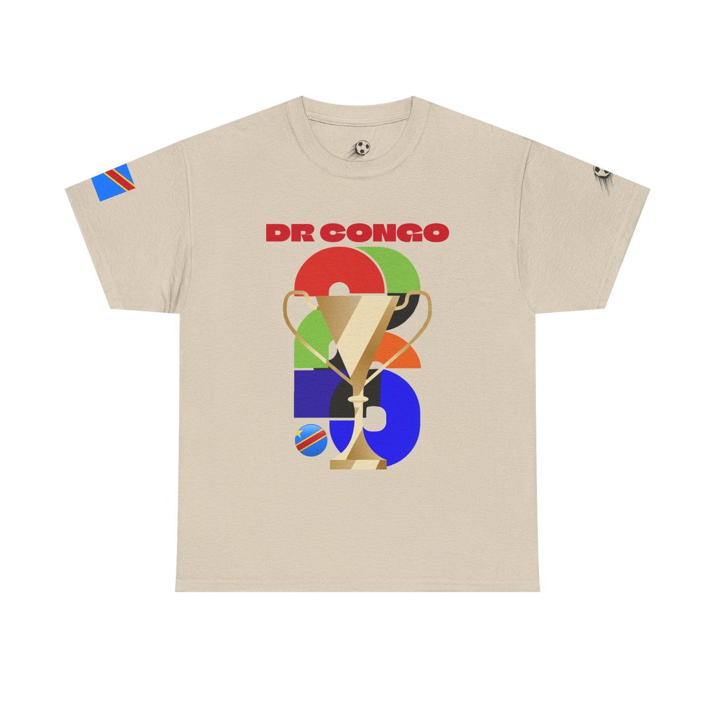 DR Congo Football T-Shirt - Unisex DR Congo Soccer Fan Tee with Flag (2026)