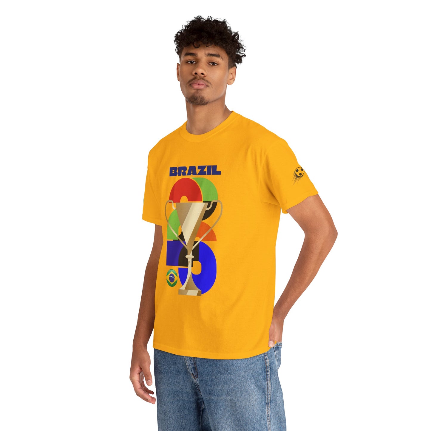 Brazil Football T-Shirt - Unisex Brazil Soccer Fan Tee with Flag (2026)