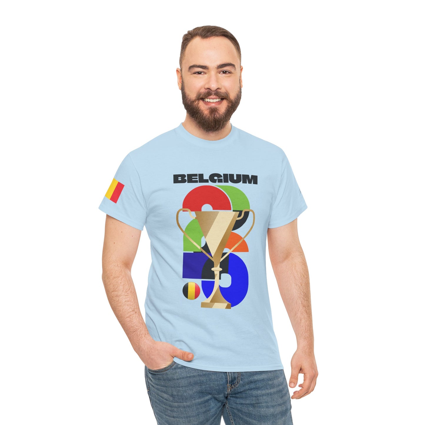 Belgium Football T-Shirt - Unisex Belgium Soccer Fan Tee with Flag (2026)