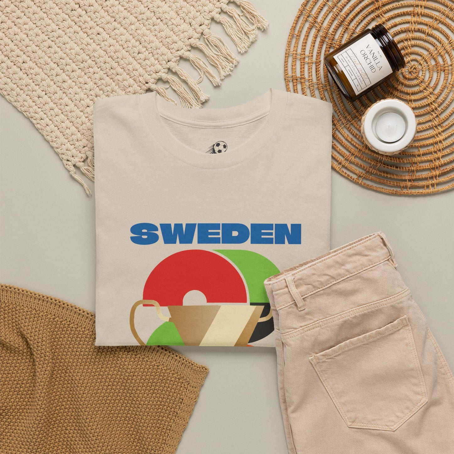 Sweden Football T-Shirt - Unisex Sweden Soccer Fan Tee with Flag (2026)