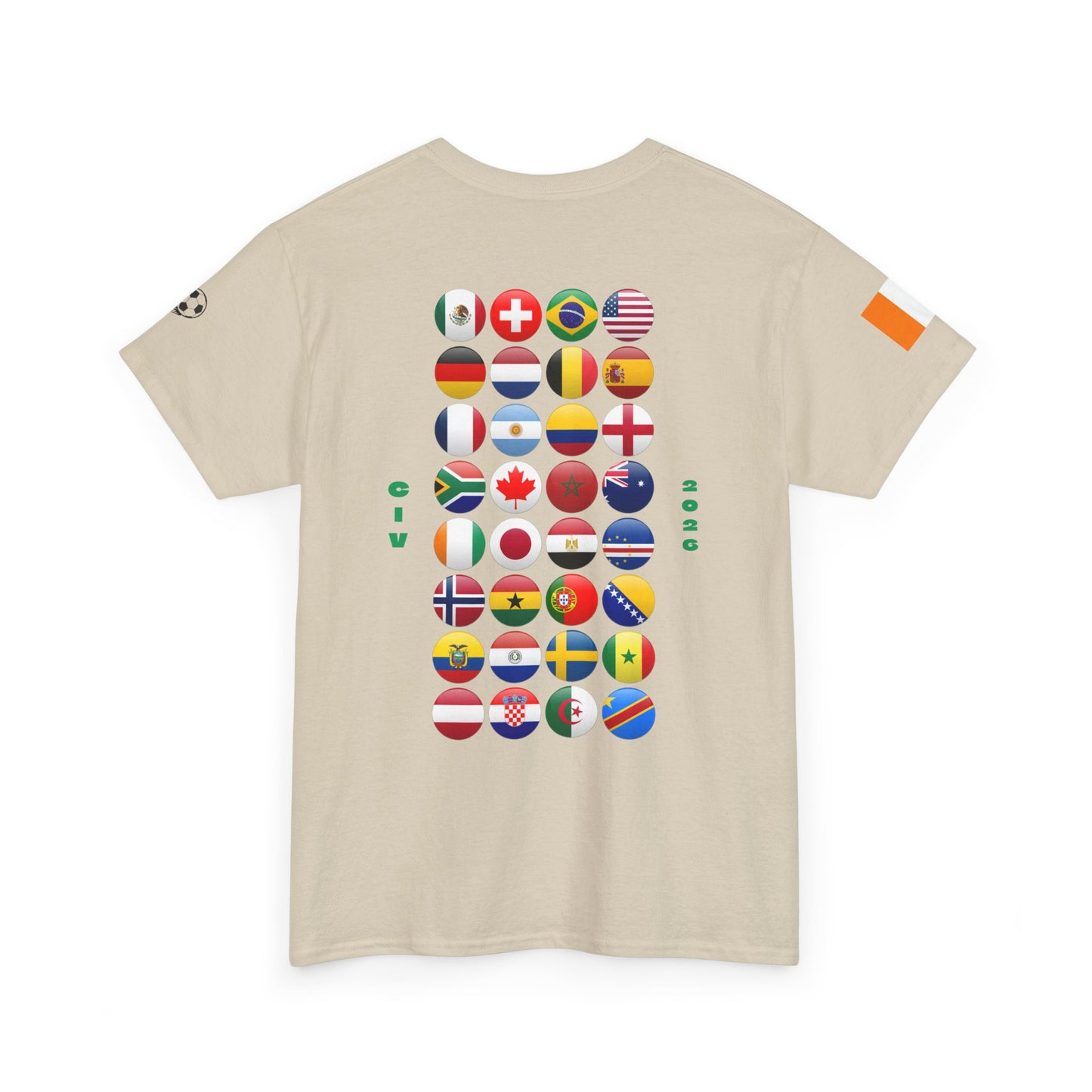 Ivory Coast Football T-Shirt - Unisex Ivory Coast Soccer Fan Tee with Flag (2026)