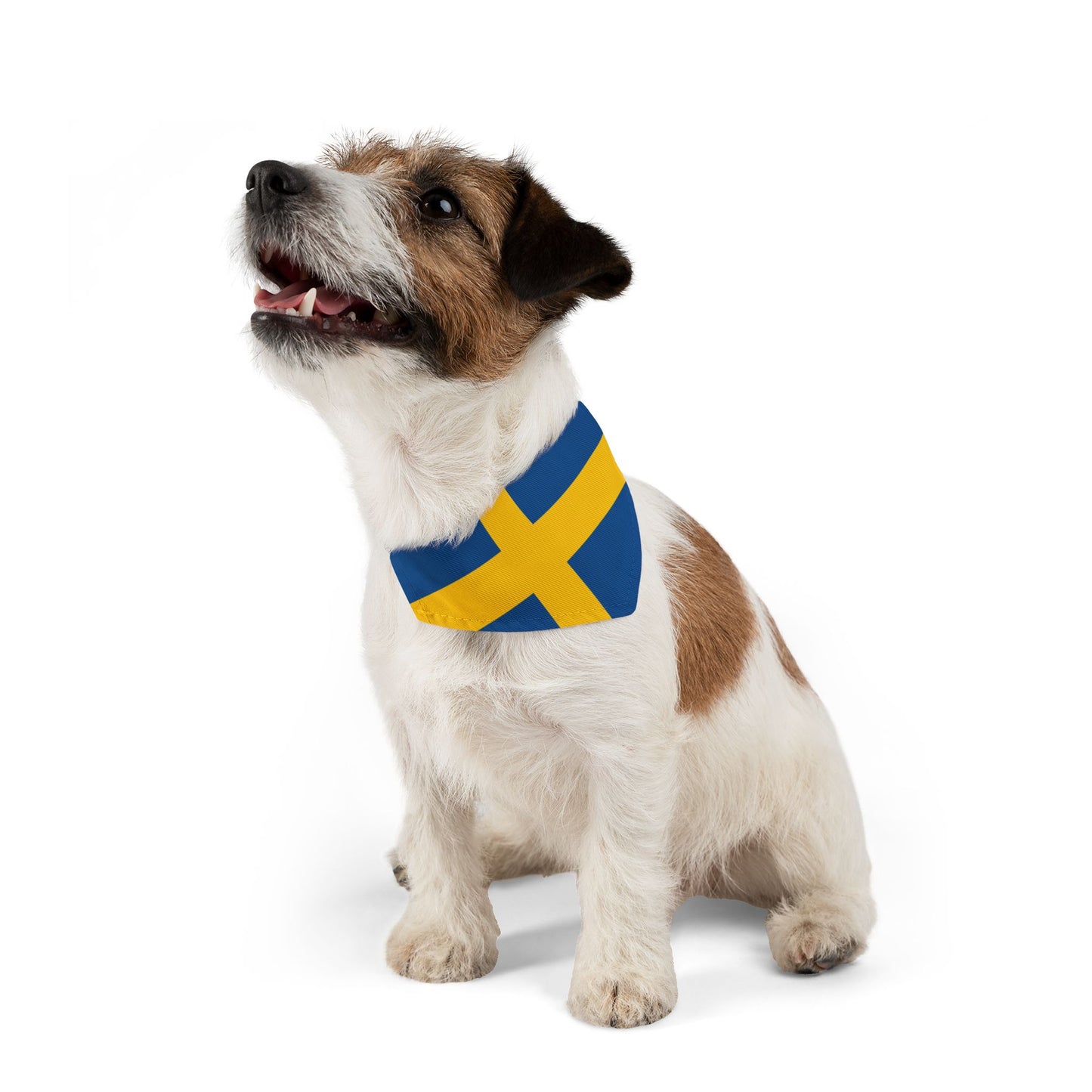 Sweden Soccer Dog Bandana — Swedish Flag Snap-On Pet Bandana, Fan Gear