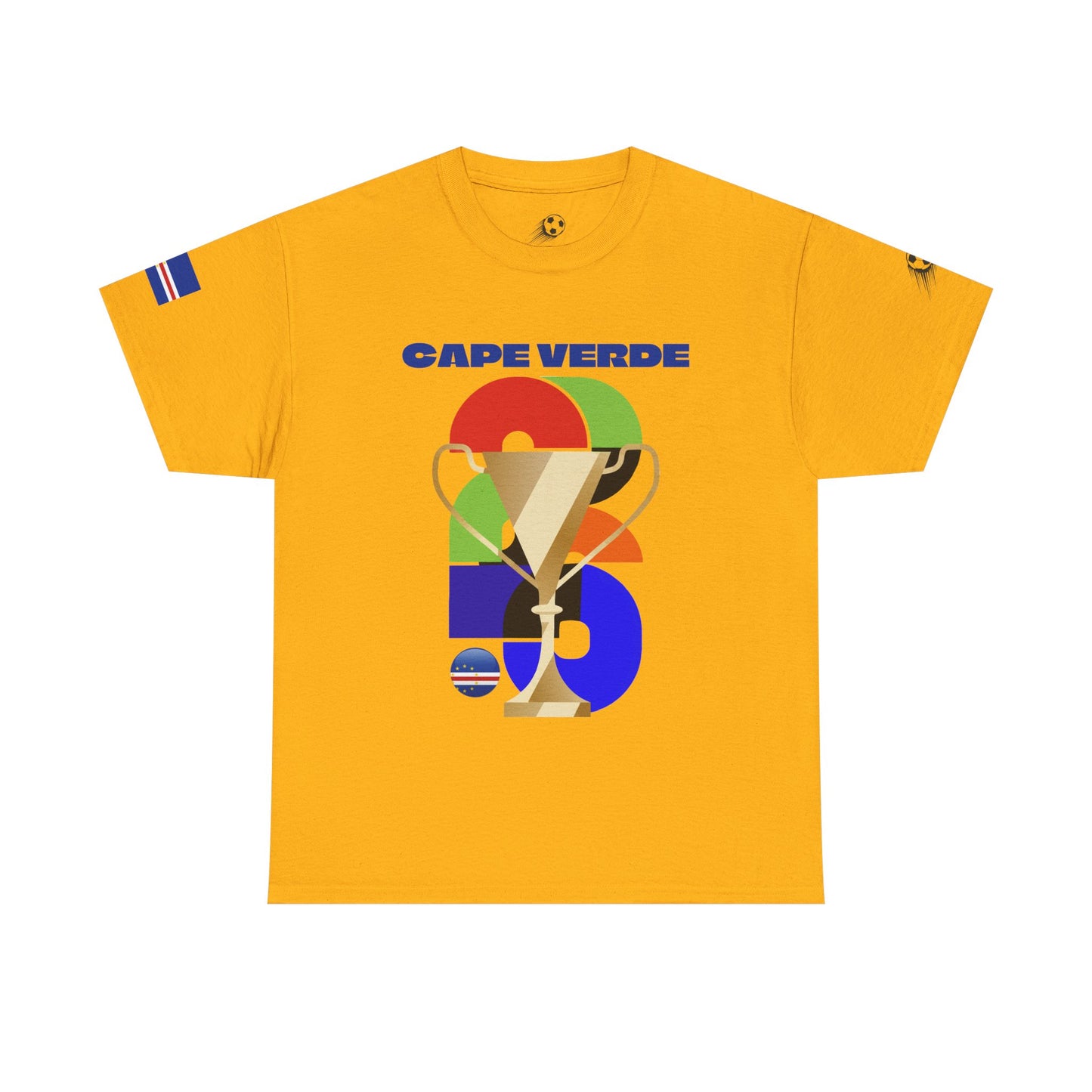 Cape Verde Football T-Shirt - Unisex Cape Verde Soccer Fan Tee with Flag (2026)