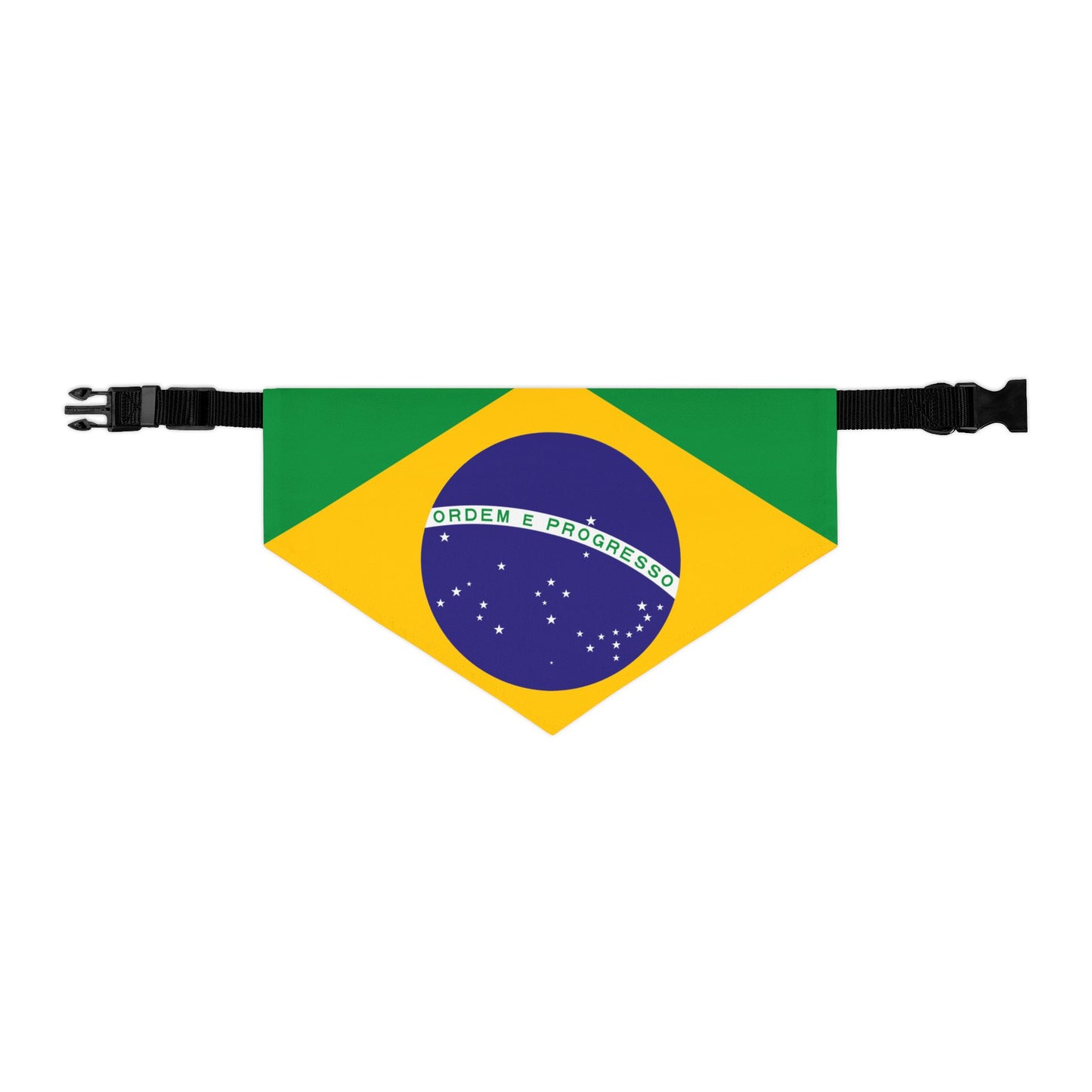 Brazil Soccer Dog Bandana — Brazilian Flag Snap-On Pet Bandana, Fan Gear