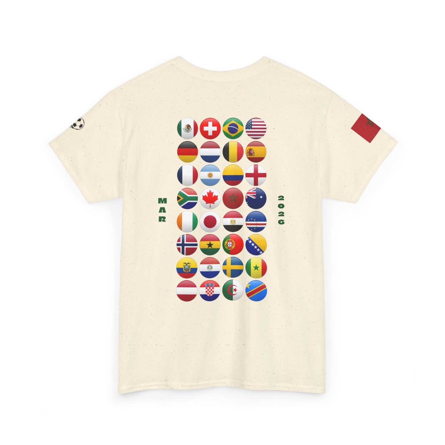Morocco Football T-Shirt - Unisex Morocco Soccer Fan Tee with Flag (2026)