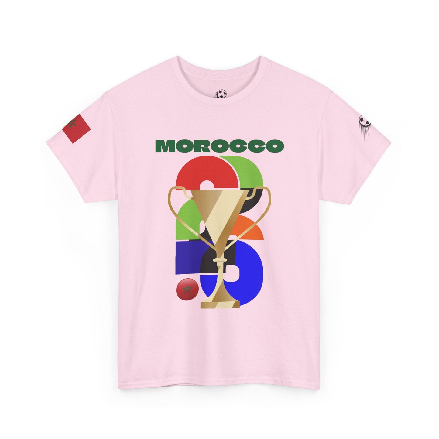 Morocco Football T-Shirt - Unisex Morocco Soccer Fan Tee with Flag (2026)