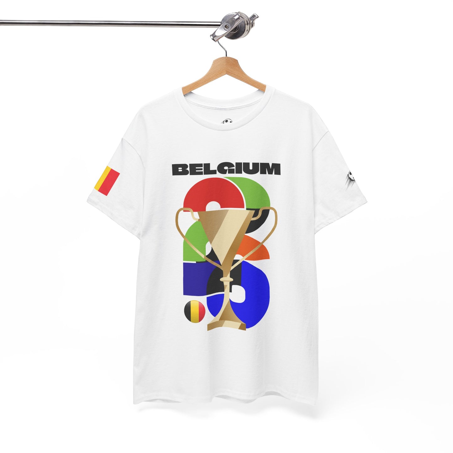 Belgium Football T-Shirt - Unisex Belgium Soccer Fan Tee with Flag (2026)