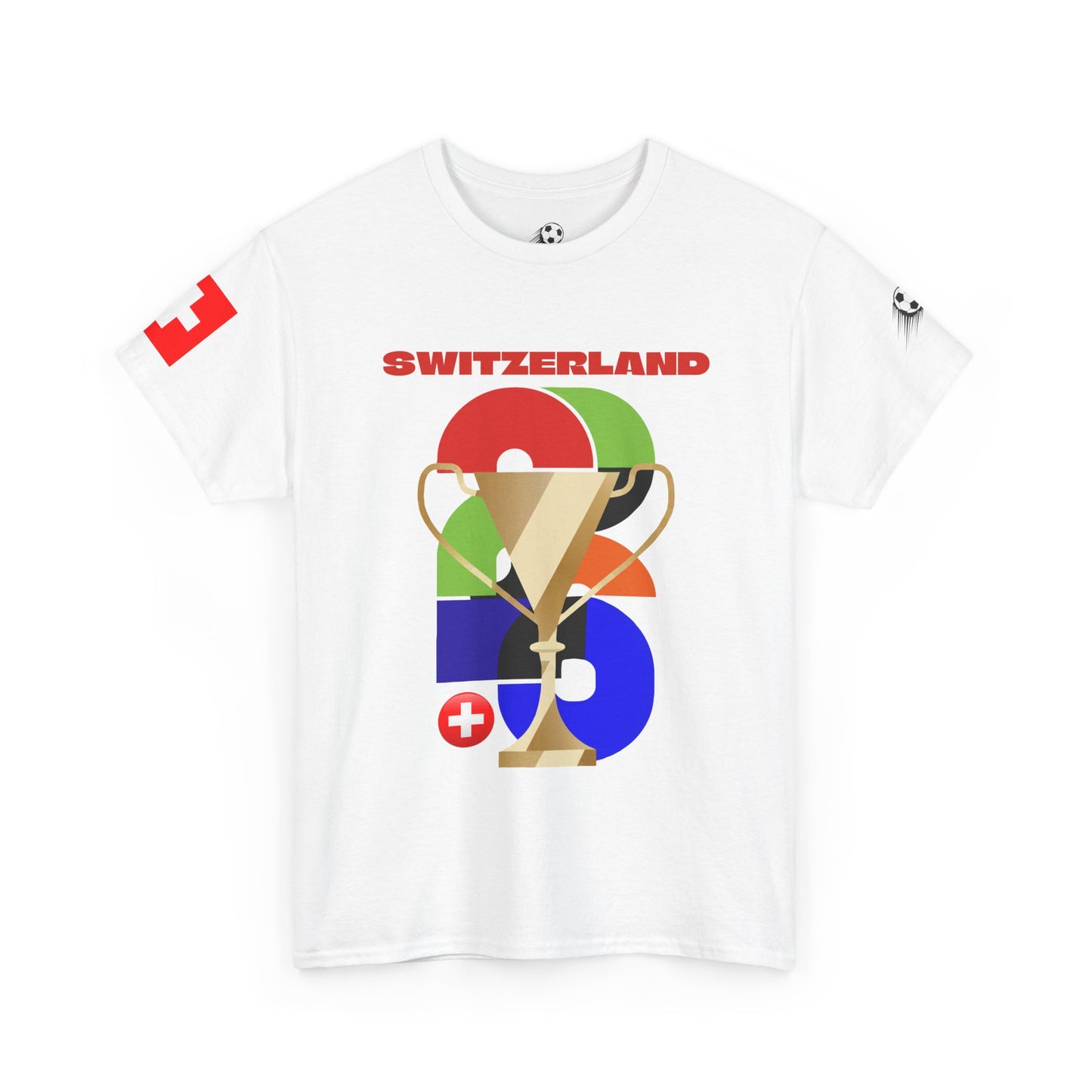 Switzerland Football T-Shirt - Unisex Switzerland Soccer Fan Tee with Flag (2026)