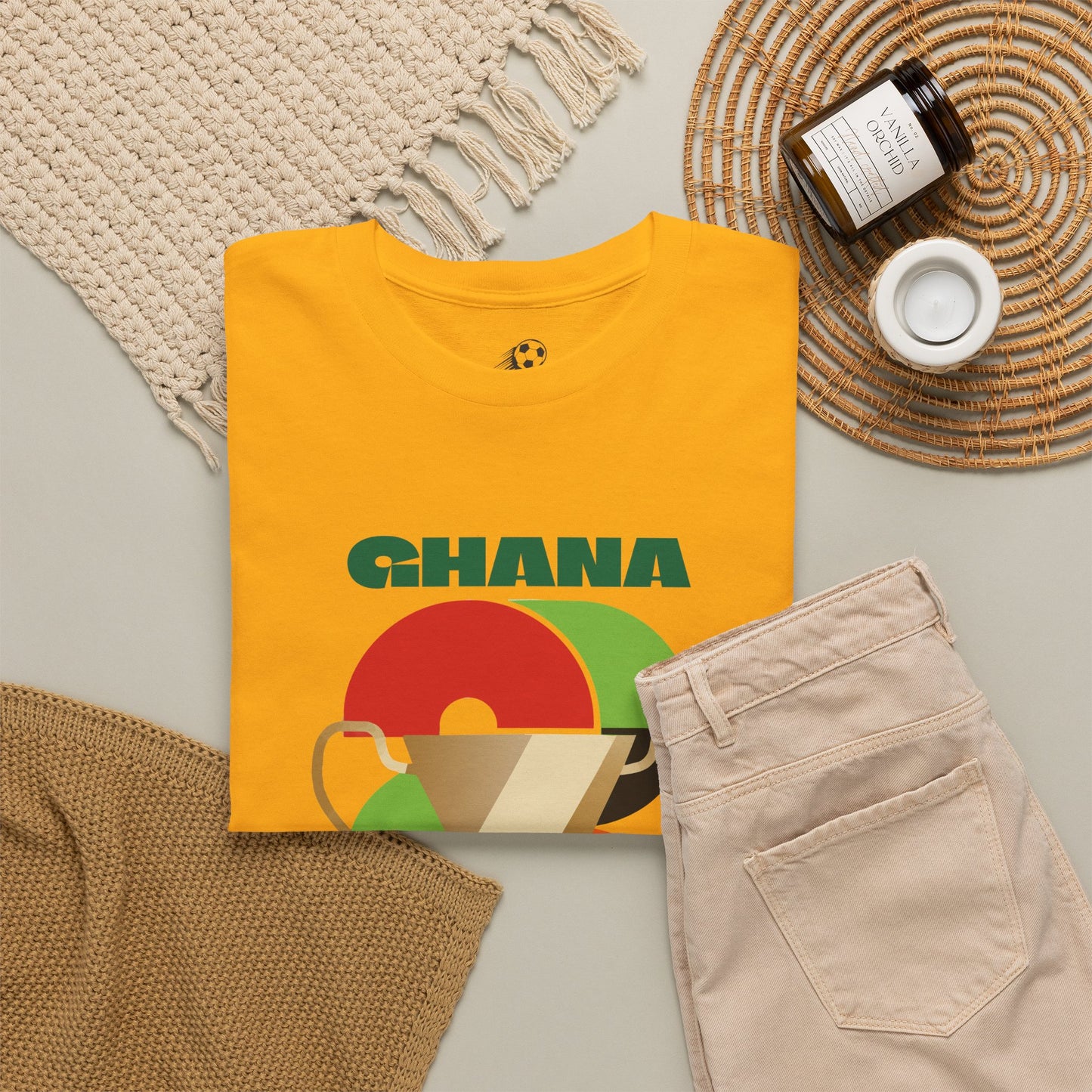 Ghana Football T-Shirt - Unisex Ghana Soccer Fan Tee with Flag (2026)